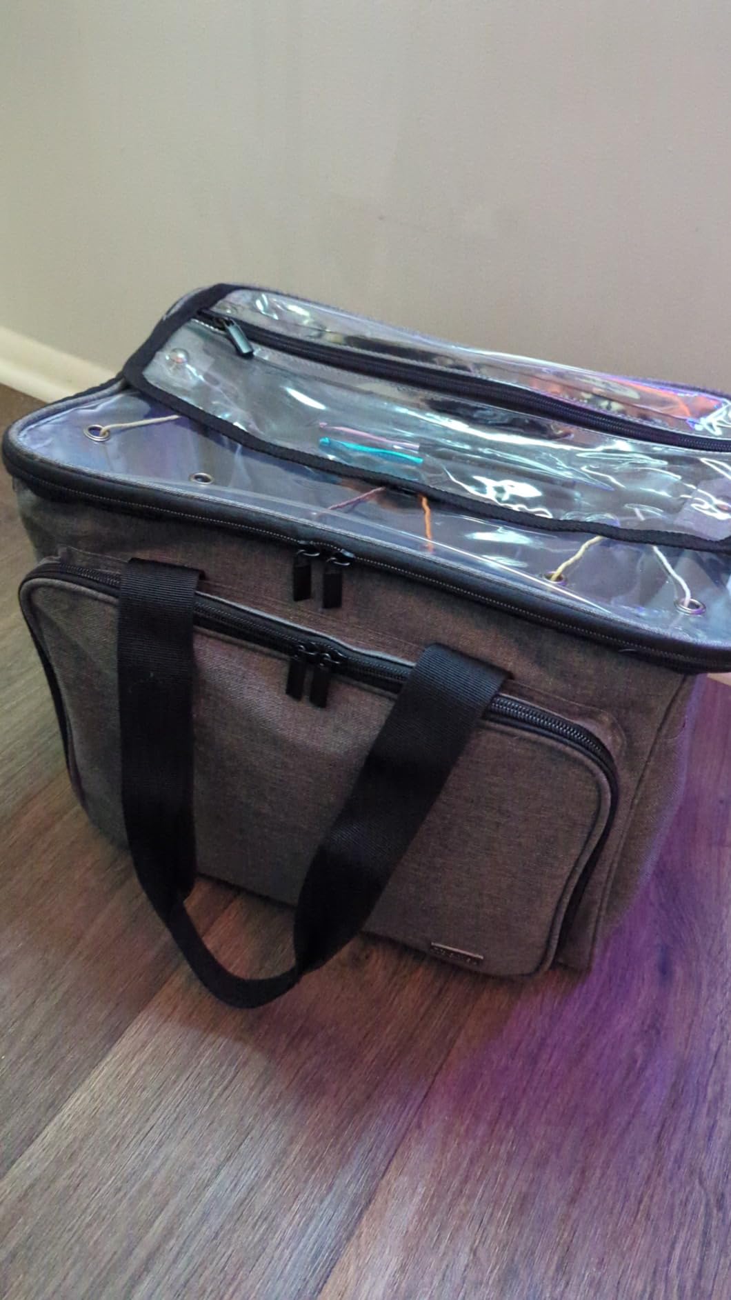 Teamoy Knitting Bag, Yarn Tote Organizer with Inner Divider (Sewn to Bottom) for Crochet Hooks, Knitting Needles(Up to 14 Teamoy Knitting Bag, Yarn Tote Organizer with Inner Divider (Sewn to Bottom) for Crochet Hooks, Knitting Needles(Up to 14