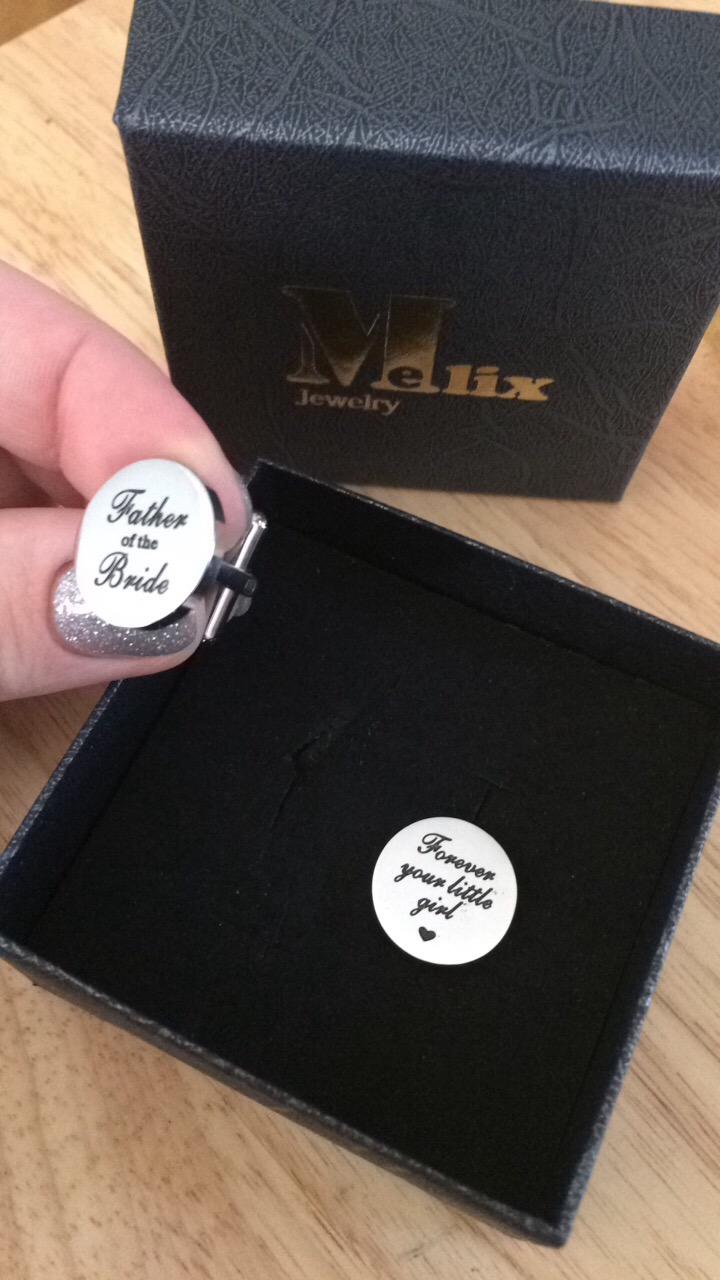 Melix Home Father of The Bride Cufflinks, Forever Your Little Girl Stainless Steel Cuff Links Gift for Dad Customer Review Melix Home Father of The Bride Cufflinks, Forever Your Little Girl Stainless Steel Cuff Links Gift for Dad - Customer Photo 1