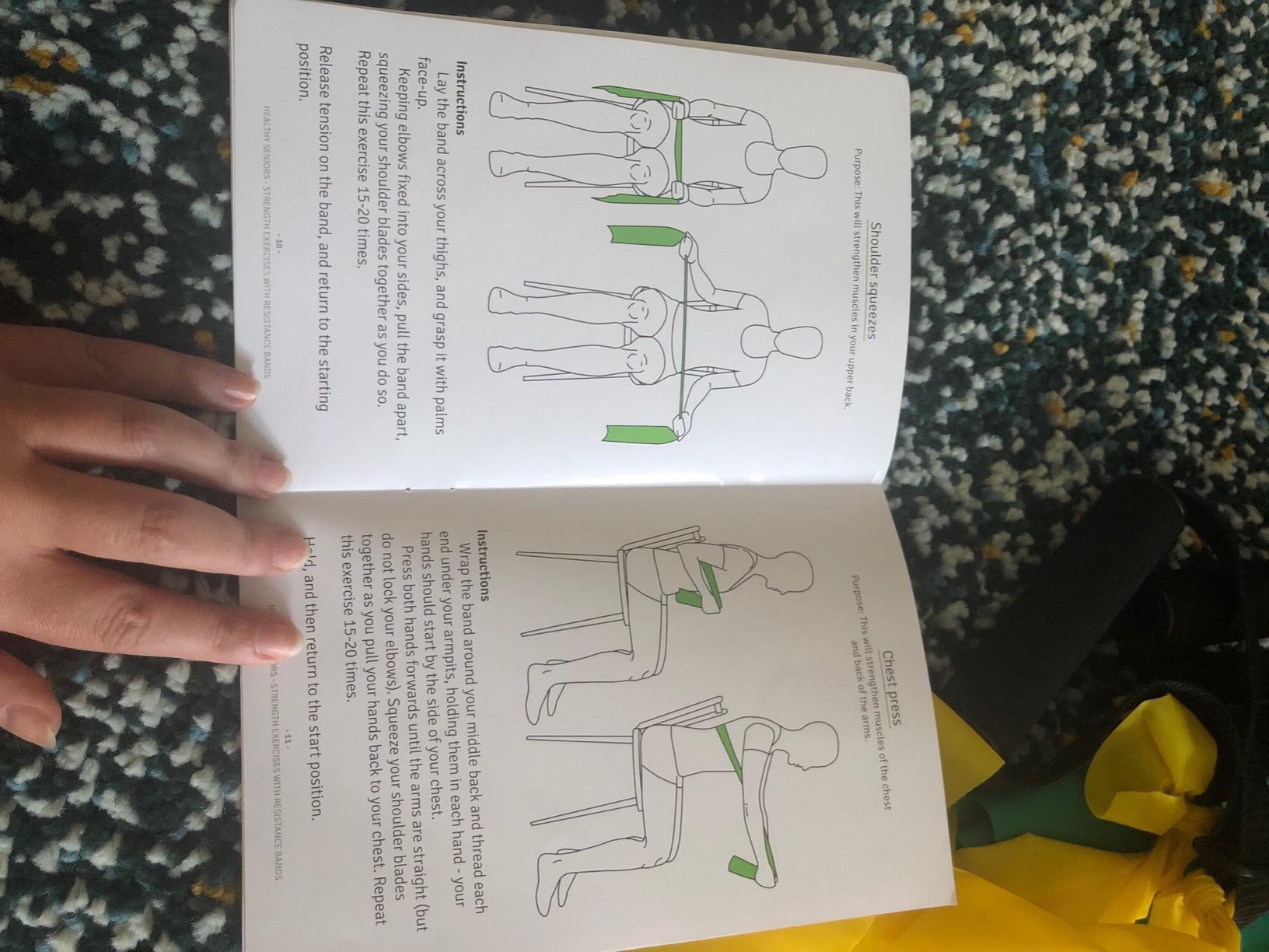 Chair Exercise Program with Two Resistance Bands, Handles and Printed Exercise Guide. Suitable for Rehab or Physical Therapy. Thoughtful Gift for Grandma or Grandpa - Customer Photo 2