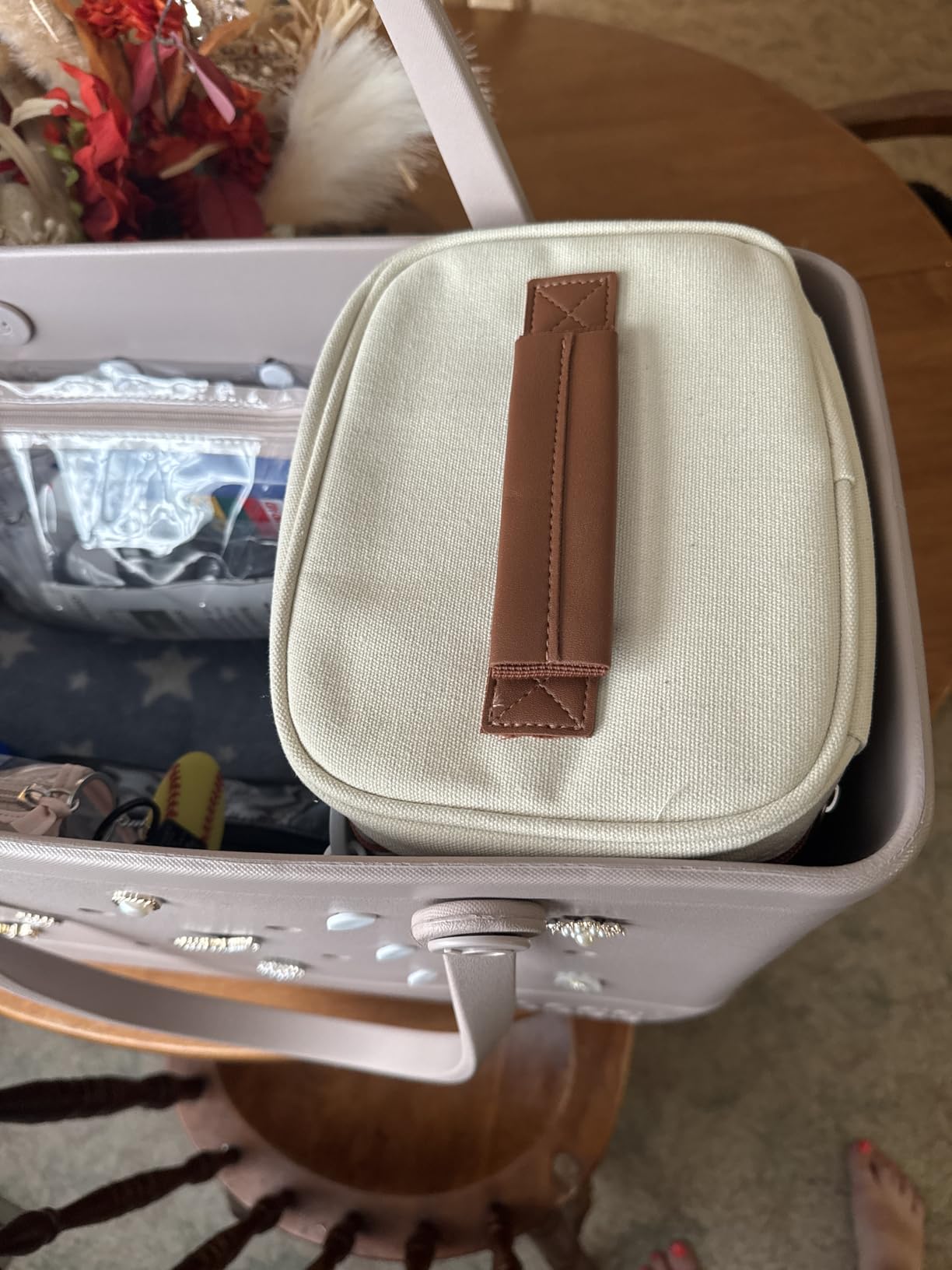 Tirrinia 2 Bottle Insulated Wine Tote Carrier - Leakproof, Padded Cooler Bag for Travel, BYOB, Tasting, Parties - Great Gift for Wine Lovers, Striped - Customer Photo 2