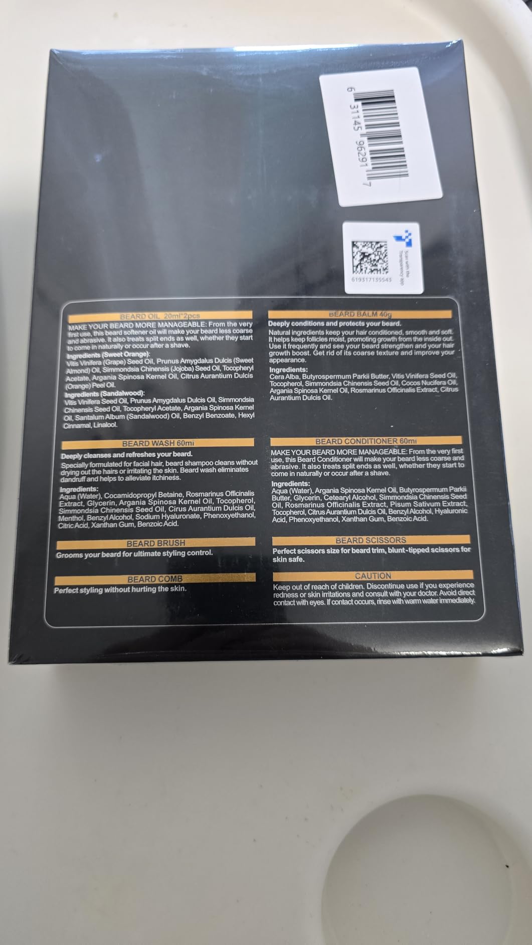 XIKEZAN Beard Kit for Men Care w/Beard Conditioner, Wash, Oil, Balm, Brush, Comb,Birthday Fathers Valentines Gifts for Men Him Dad Husband Boyfriend Christmas Gifts Mens Stocking Stuffers - Customer Photo 2