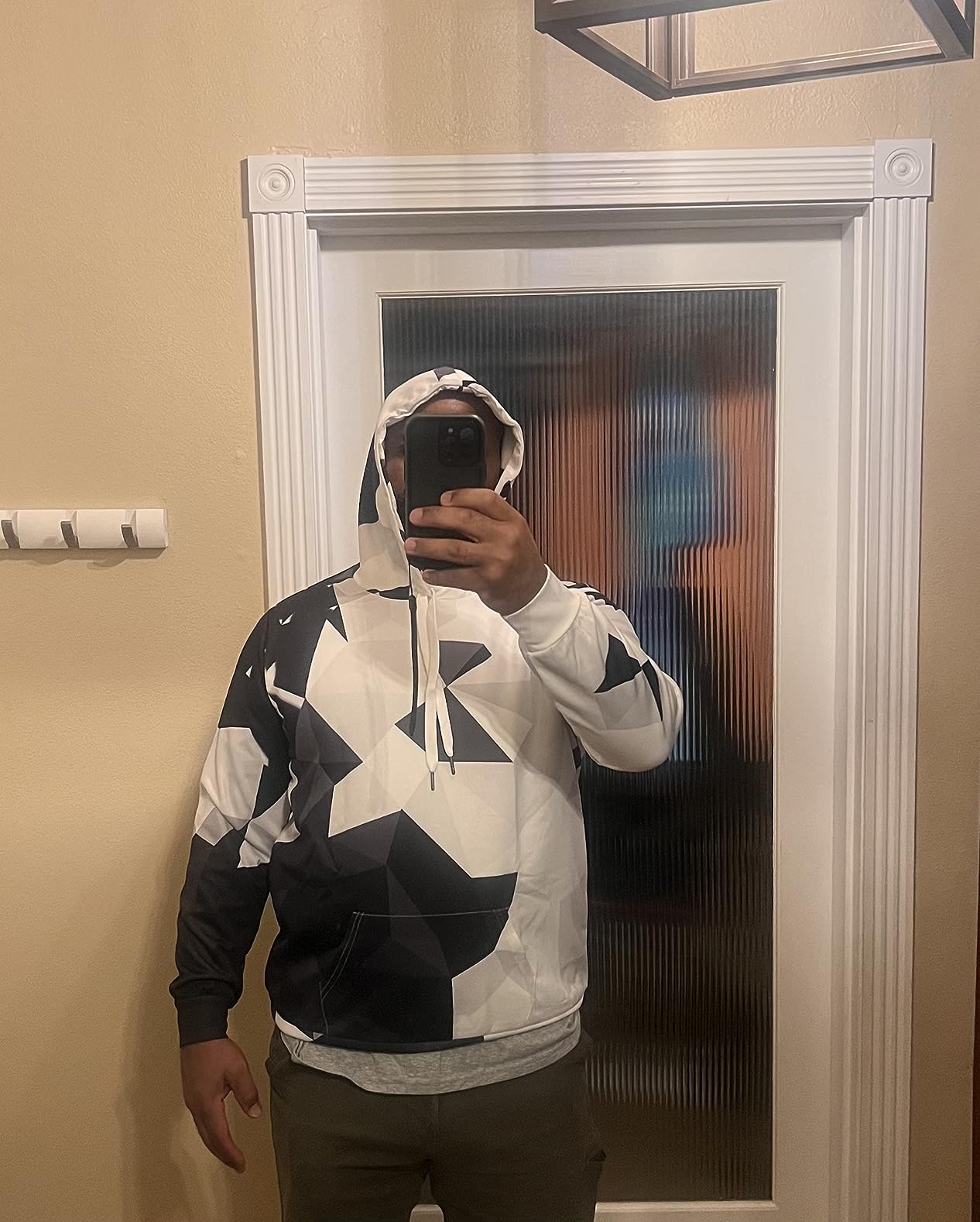 SANKILL Graphic Hoodies for Men Funny Novelty Pullover Sweatshirt Xmas Gifts Black red Anime Hoodie Cool Designs Rapper - Customer Photo 1