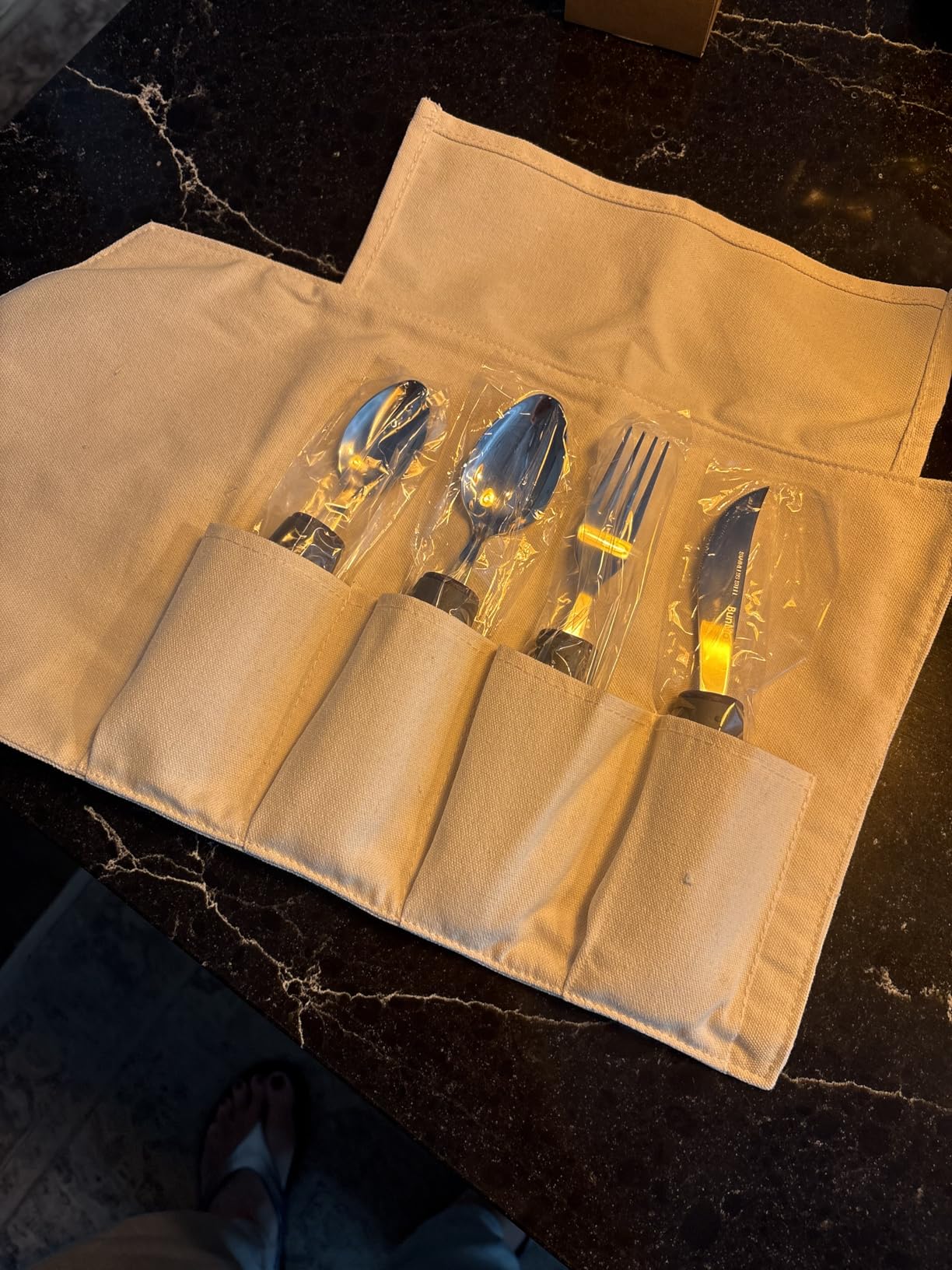 BUNMO Utensils for Elderly, Arthritis, Weak Hand Grip & Handicapped - 4 Piece Set with Travel Pouch - Customer Photo 2