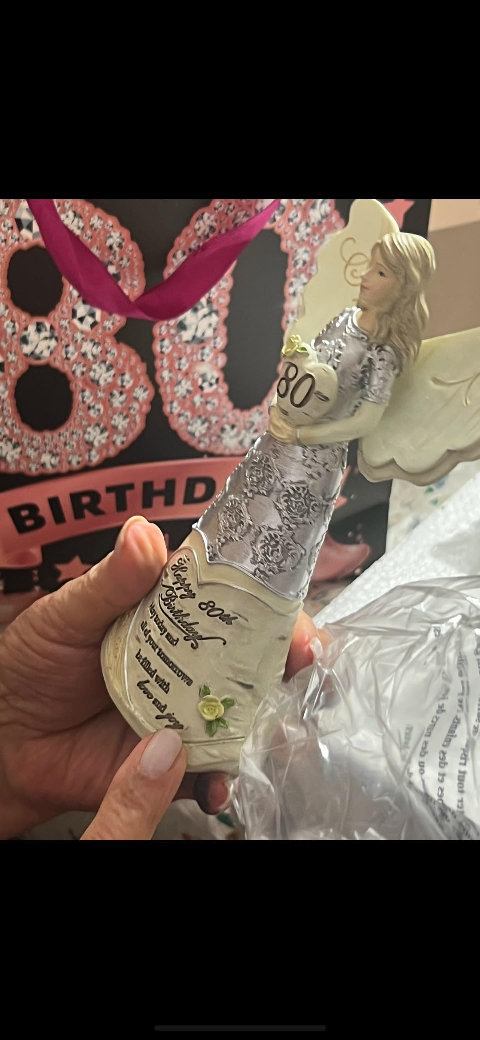 Pavilion - Happy Sweet 16 - Angel Figurine Holding a Birthday Cake 6 Inches,Silver Customer Review Pavilion - Happy Sweet 16 - Angel Figurine Holding a Birthday Cake 6 Inches,Silver - Customer Photo 5