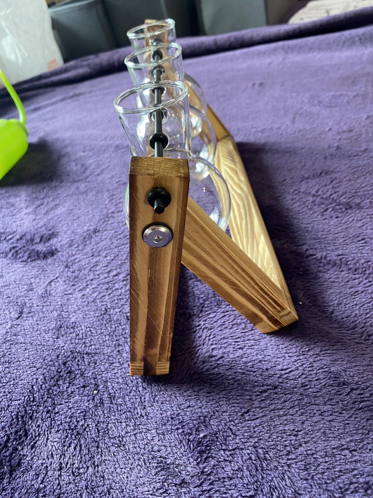 XXXFLOWER Plant Terrarium with Wooden Stand, Air Planter Bulb Glass Vase Metal Swivel Holder Retro Tabletop for Hydroponics Home Garden Office Decoration - 3 Bulb Vase Customer Review XXXFLOWER Plant Terrarium with Wooden Stand, Air Planter Bulb Glass Vase Metal Swivel Holder Retro Tabletop for Hydroponics Home Garden Office Decoration - 3 Bulb Vase - Customer Photo 4