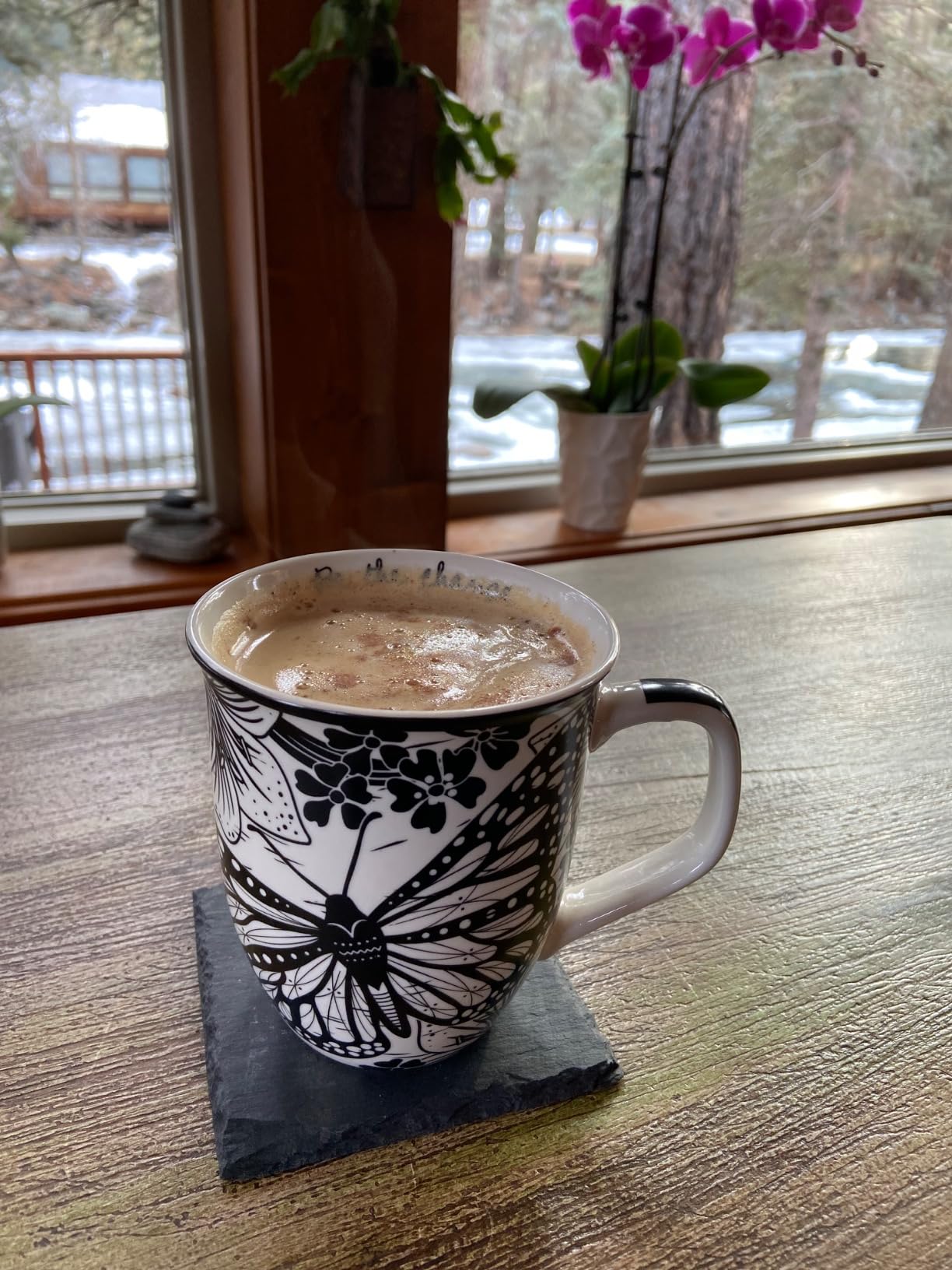 Karma Gifts 16 oz Black and White Boho Mug Dragonfly - Cute Coffee and Tea Mug - Ceramic Coffee Mugs for Women and Men - Customer Photo 3