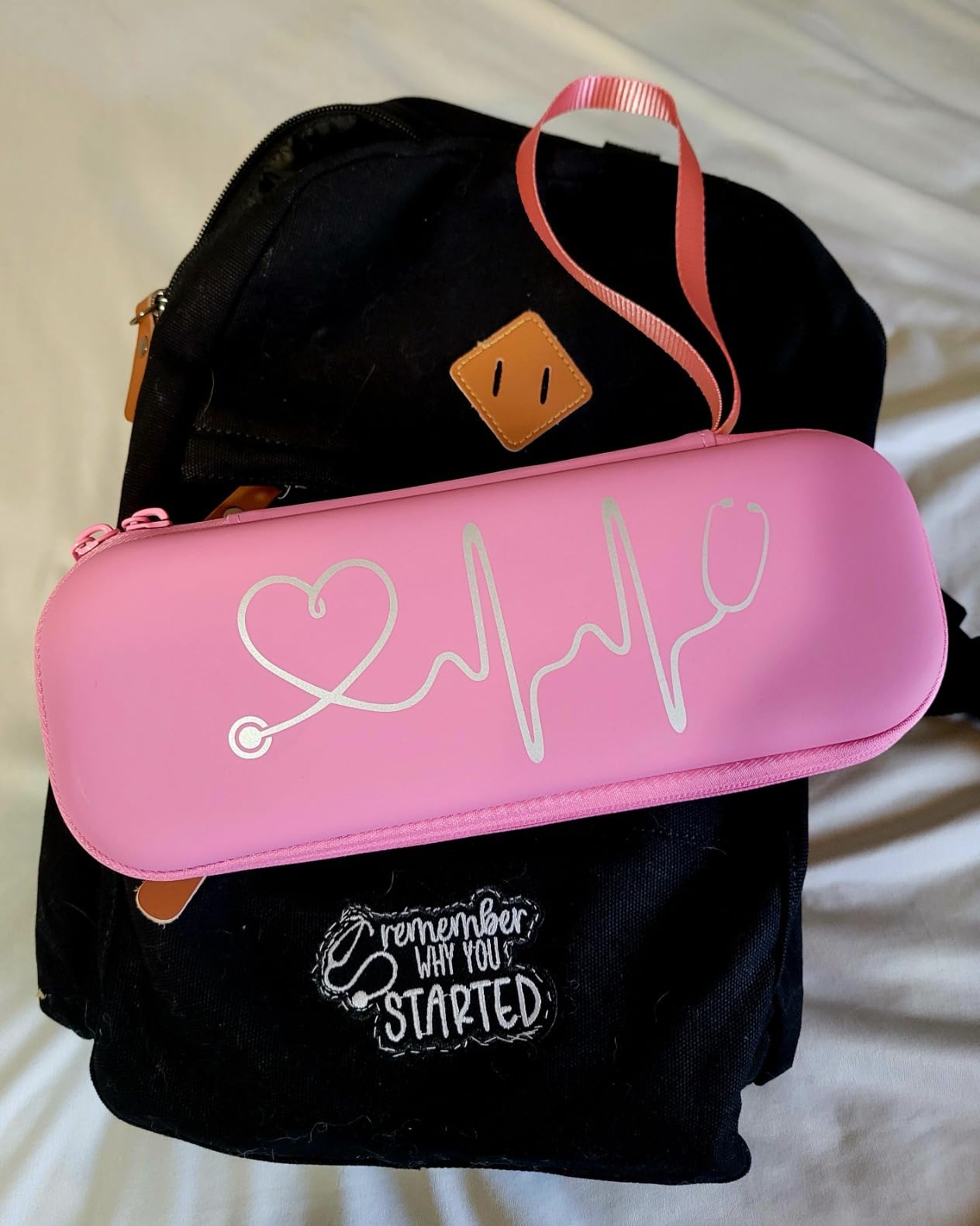 BOVKE Stethoscope Case for 3M Littmann Classic III, Lightweight II S.E, MDF Acoustica Deluxe Stethoscopes - Extra Room for Medical Bandage Scissors EMT Trauma Shear and LED Penlights, Black - Customer Photo 1