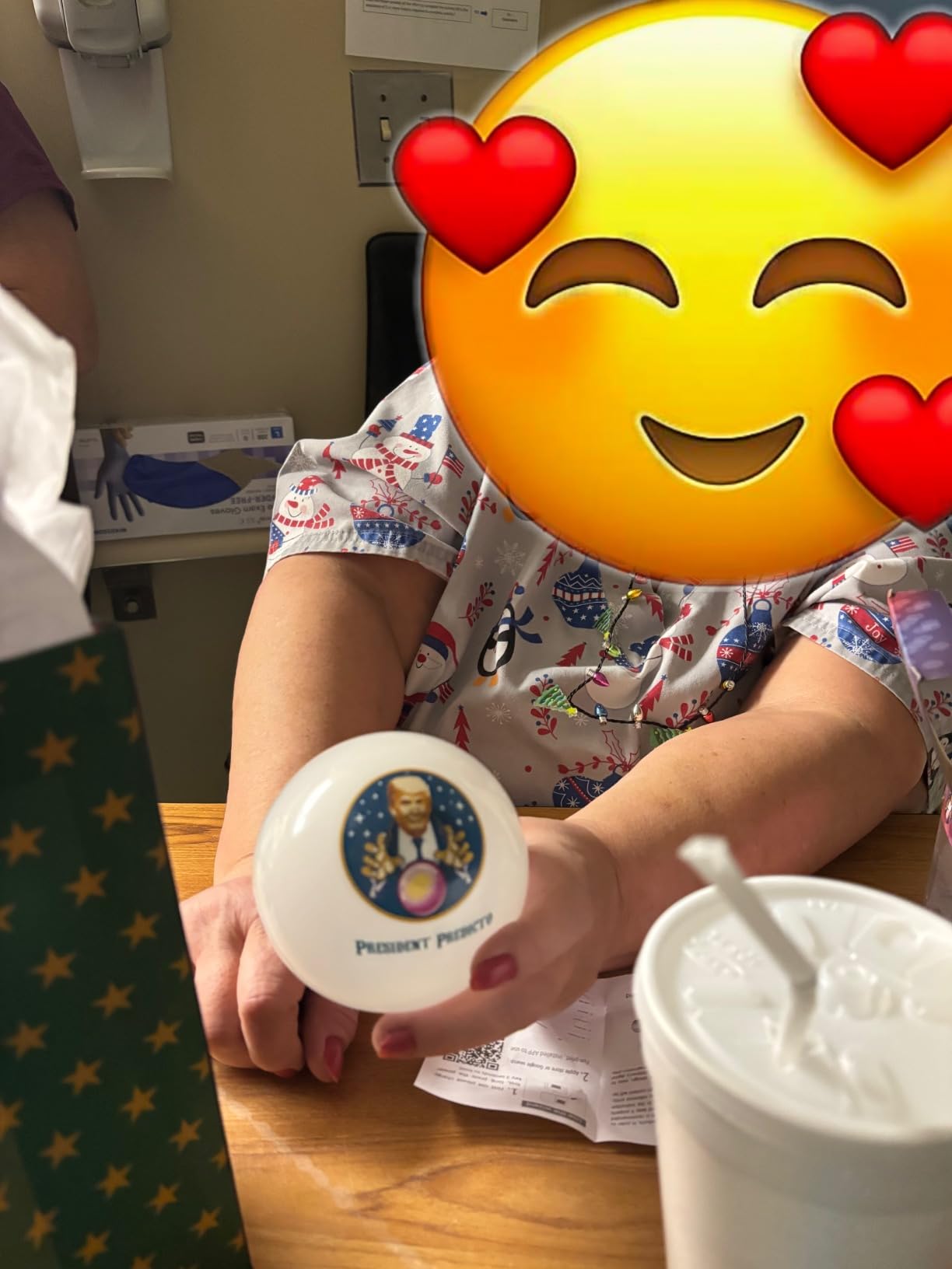 Talking President Predicto Fortune Telling Ball - Lights Up & Trump Talks - Ask Questions & Hear Donald Answer - Funny White Elephant Gifts for Men - Trump Christmas Merchandise, Gag Gift Customer Review Talking President Predicto Fortune Telling Ball - Lights Up & Trump Talks - Ask Questions & Hear Donald Answer - Funny White Elephant Gifts for Men - Trump Christmas Merchandise, Gag Gift - Customer Photo 1