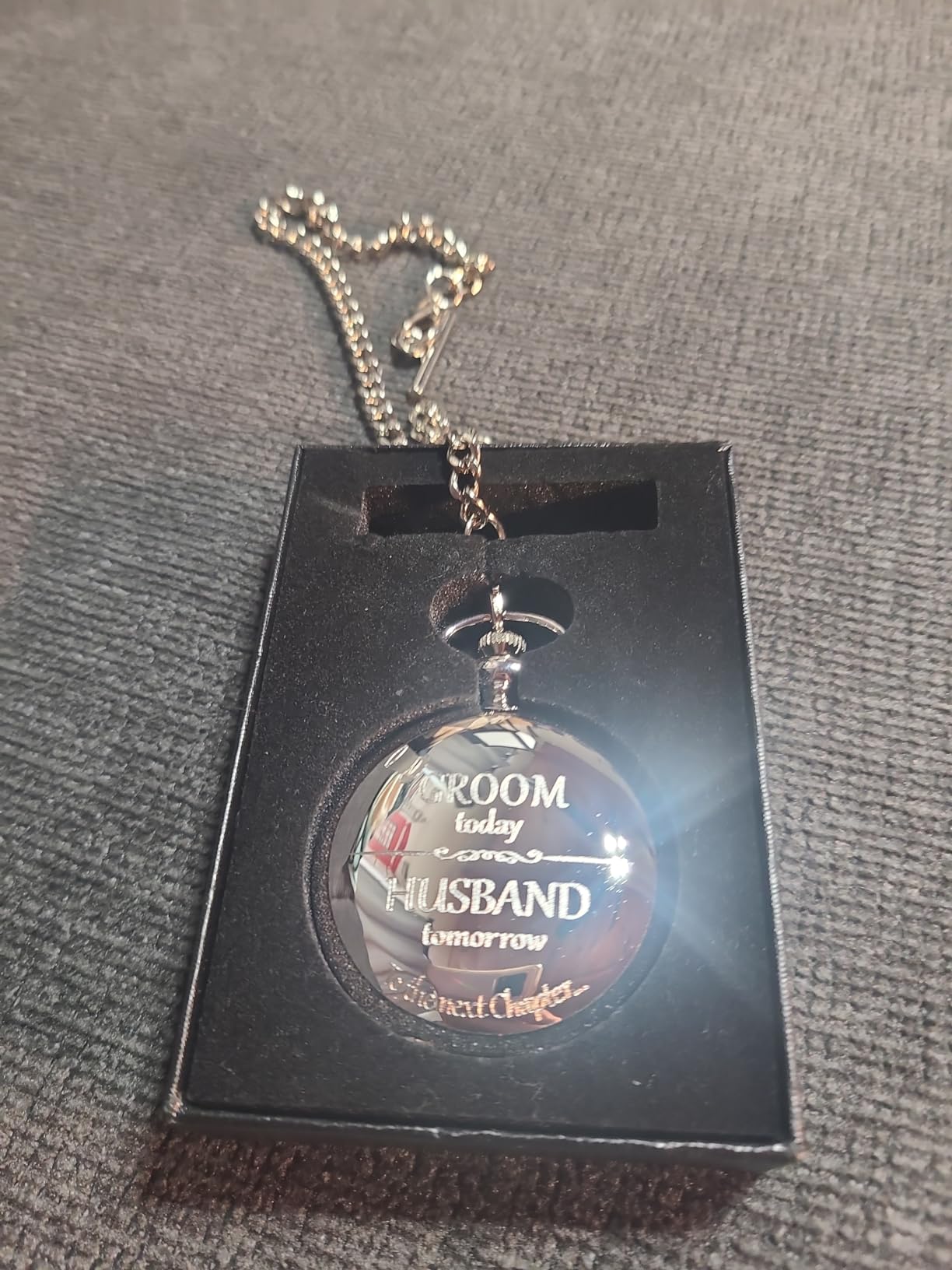 FJ FREDERICK JAMES Wedding Pocket Watches for Groomsman, Best Man, Groom, Father of The Bride & Groom I Silver Engraved I Complete Their Wedding Attire - Customer Photo 1