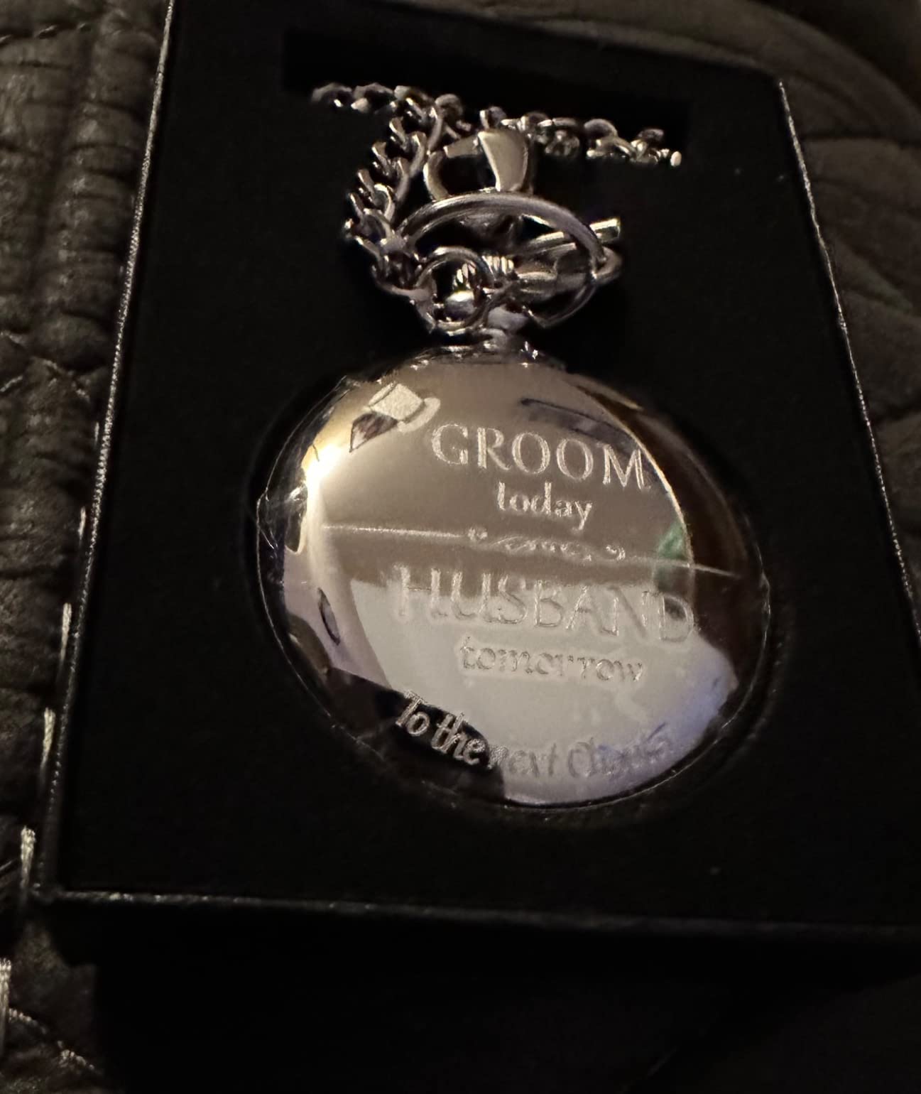 FJ FREDERICK JAMES Wedding Pocket Watches for Groomsman, Best Man, Groom, Father of The Bride & Groom I Silver Engraved I Complete Their Wedding Attire - Customer Photo 2