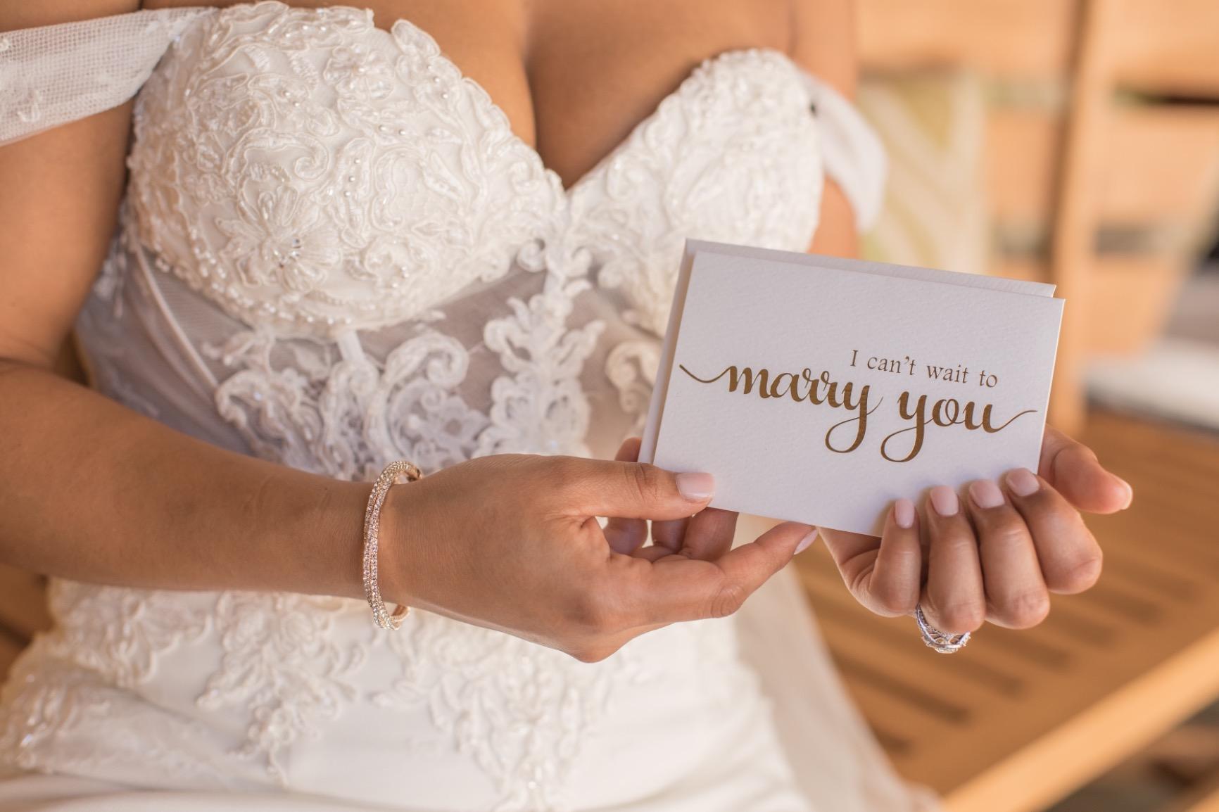 MAGJUCHE I Can't Wait to Marry You Wedding Day Card, to Your Bride or Groom, Gold Foil Notecard Love Note Before I Do - Customer Photo 1