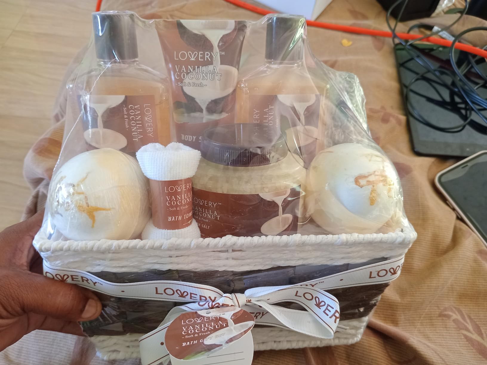 Gifts For Women Gift Basket for Women– 9 Piece Christmas Gifts Set of Vanilla Coconut Home Spa Set, Luxurious Holiday Bath and Body Sets Includes Fragrant Lotions, Extra Large Bath Bombs, Coconut Oil - Customer Photo 2