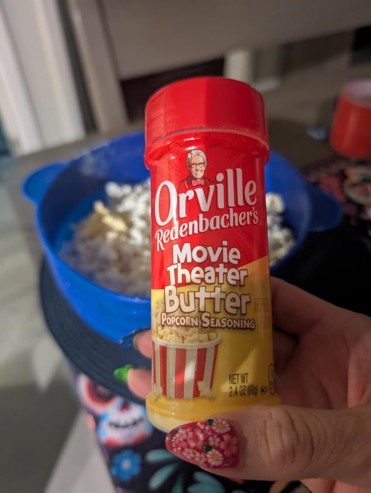 The Original Korcci Microwaveable Silicone Popcorn Popper, Microwave Popcorn Popper, Collapsible Microwave Popcorn Maker Bowl, No Oil Required, Use In Microwave, Dishwasher Safe (Blue) - Customer Photo 2