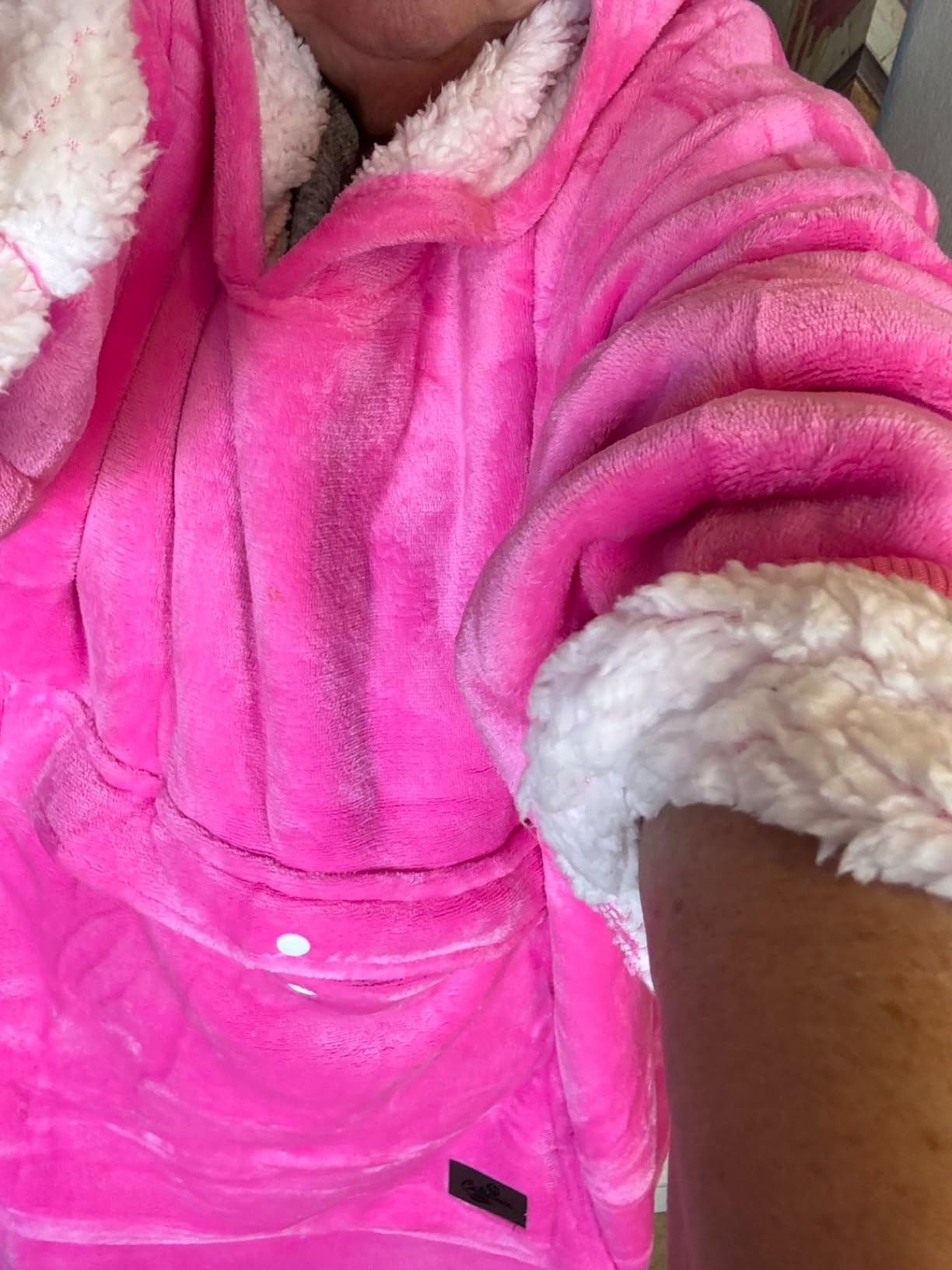 Catalonia Oversized Blanket Hoodie Sweatshirt, Wearable Sherpa Lounging Pullover for Adults Women Men - Customer Photo 2