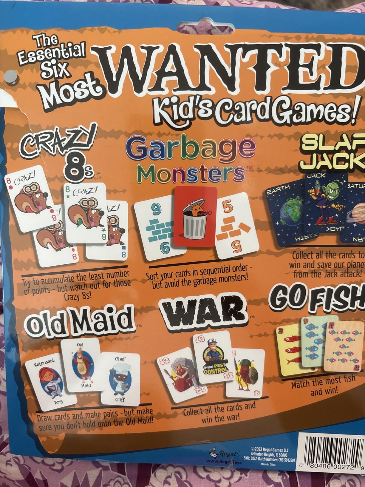 Regal Games Card Games for Kids - Go Fish, Crazy 8's, Old Maid, Slap Jack, Garbage Monster, War - Simple & Fun Classic Family Table Games - Games May Vary (6 Set) - Customer Photo 2