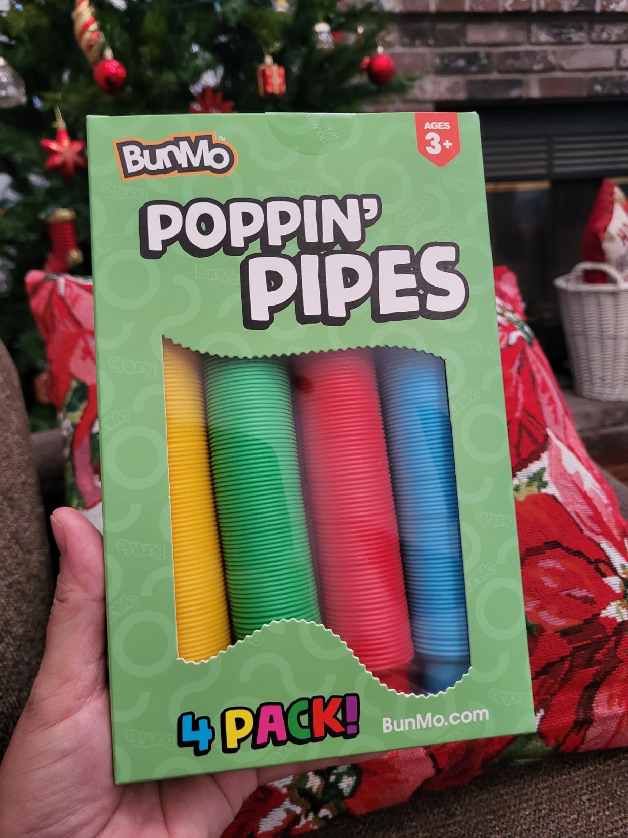 BUNMO Stocking Stuffers for Kids - Pop Tubes - Sensory Toys - Toddler Toys - Imaginative Play & Stimulating Creative Learning - Stocking Stuffers for Toddlers - 4 Pack Large - Customer Photo 3