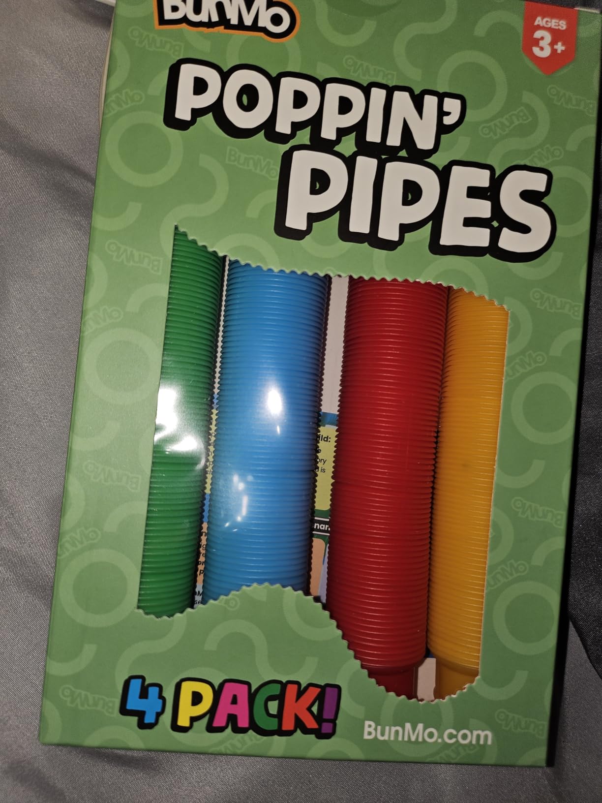 BUNMO Stocking Stuffers for Kids - Pop Tubes - Sensory Toys - Toddler Toys - Imaginative Play & Stimulating Creative Learning - Stocking Stuffers for Toddlers - 4 Pack Large - Customer Photo 5