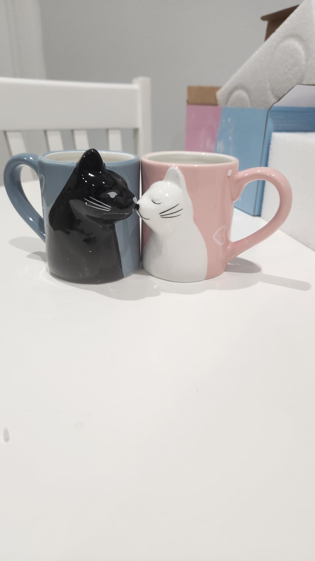 Couple Gifts Cute Kissing Cat Mug Matching Couples Stuff Ceramic Coffee Mugs for Wedding gifts Anniversary Engagement Gifts for Couples Cat Lovers 12oz - Customer Photo 4