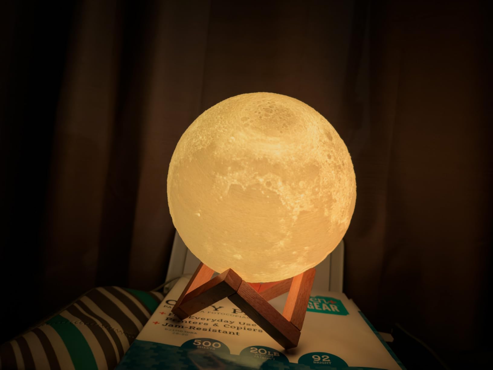 Mind-Glowing Moon Lamp - 3D Moon Night Light for Kids Bedroom - Globe Nightlight with Multi Color LED, Touch/Remote Control - Birthday Gift for Any Year Old Girls & Boys - Space Decor (4.7 inch) Customer Review Mind-Glowing Moon Lamp - 3D Moon Night Light for Kids Bedroom - Globe Nightlight with Multi Color LED, Touch/Remote Control - Birthday Gift for Any Year Old Girls & Boys - Space Decor (4.7 inch) - Customer Photo 3