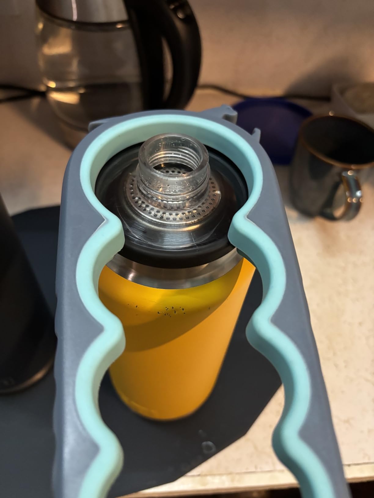 Otstar Jar Opener Bottle Opener and Can Opener for Weak hands, Seniors with Arthritis and Anyone with Low Strength, Mutil Jar Opener Get Lids Off Easily (Blue and Grey) - Customer Photo 2