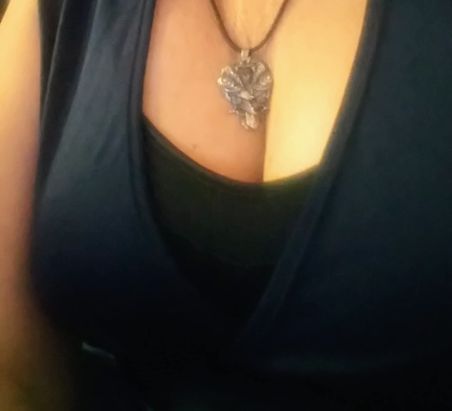 HAQUIL Raven Necklace, Norse Huginn and Muninn Odin Raven Pendant, Viking Jewelry Gift for Men and Women - Customer Photo 1