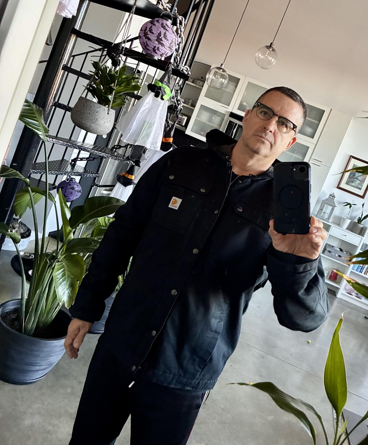 Carhartt Men's Relaxed Fit Washed Duck Sherpa-Lined Utility Jacket - Customer Photo 1