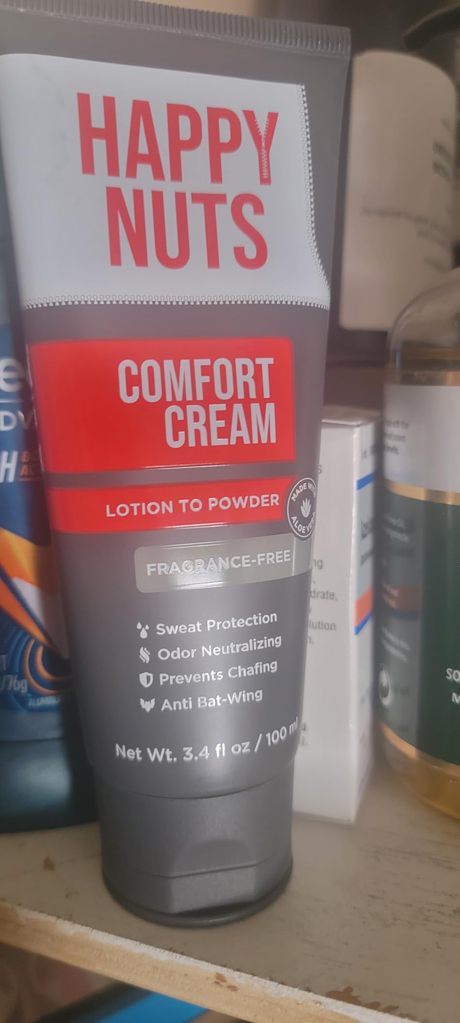 HAPPY NUTS Comfort Cream Deodorant For Men: Anti-Chafing Sweat Defense, Odor Control, Aluminum-Free Mens Deodorant & Hygiene Products for Men's Private Parts 3.4 Fl Oz (1 Pack), Original - Customer Photo 2