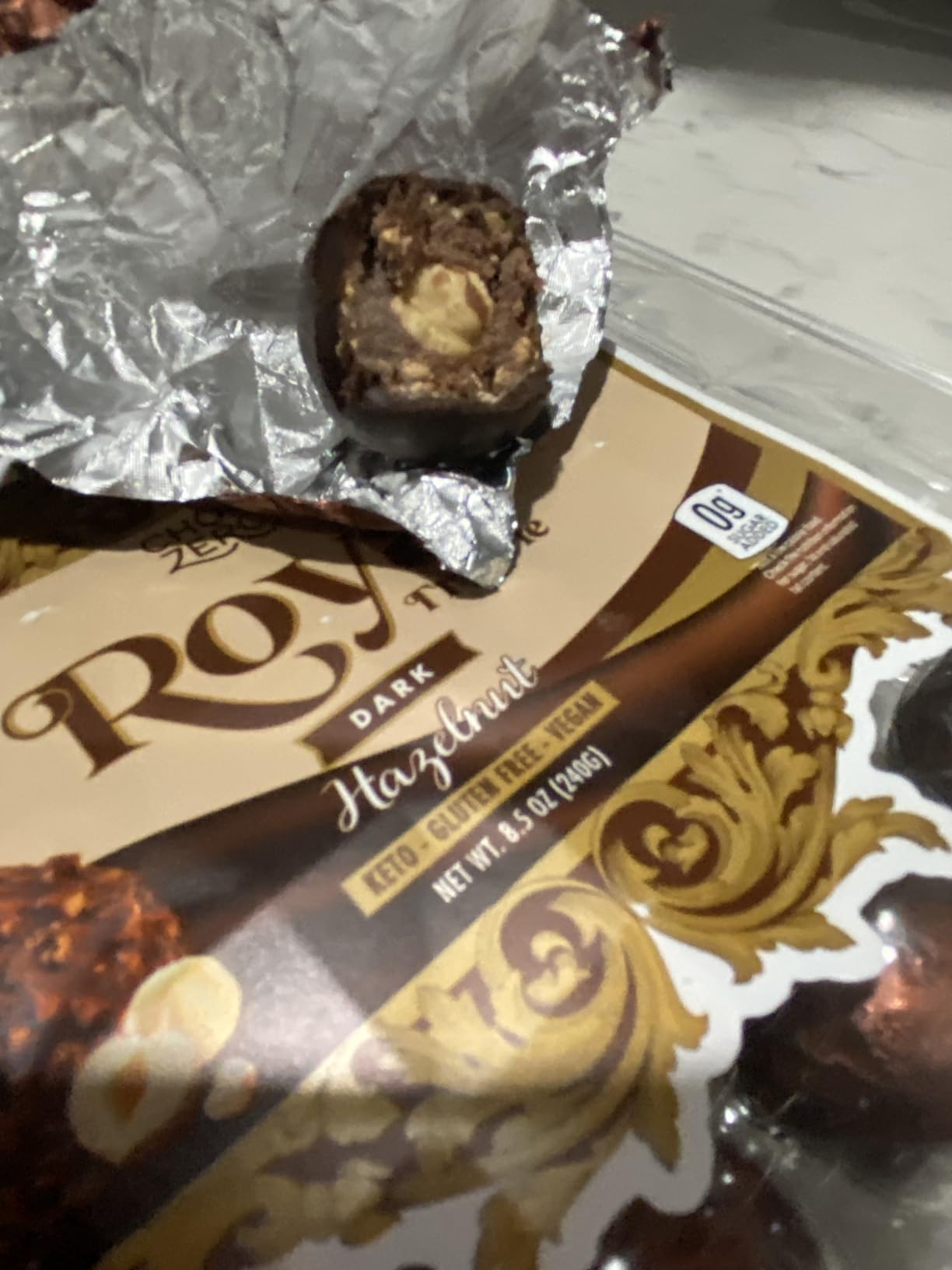 ChocZero Milk Chocolate Hazelnut Truffles, Zero Added Sugar, Gluten Free, Keto Holiday Gift, High Fiber, 16 Individually Wrapped Pieces, 8.5 Ounce (Pack of 1) - Customer Photo 5