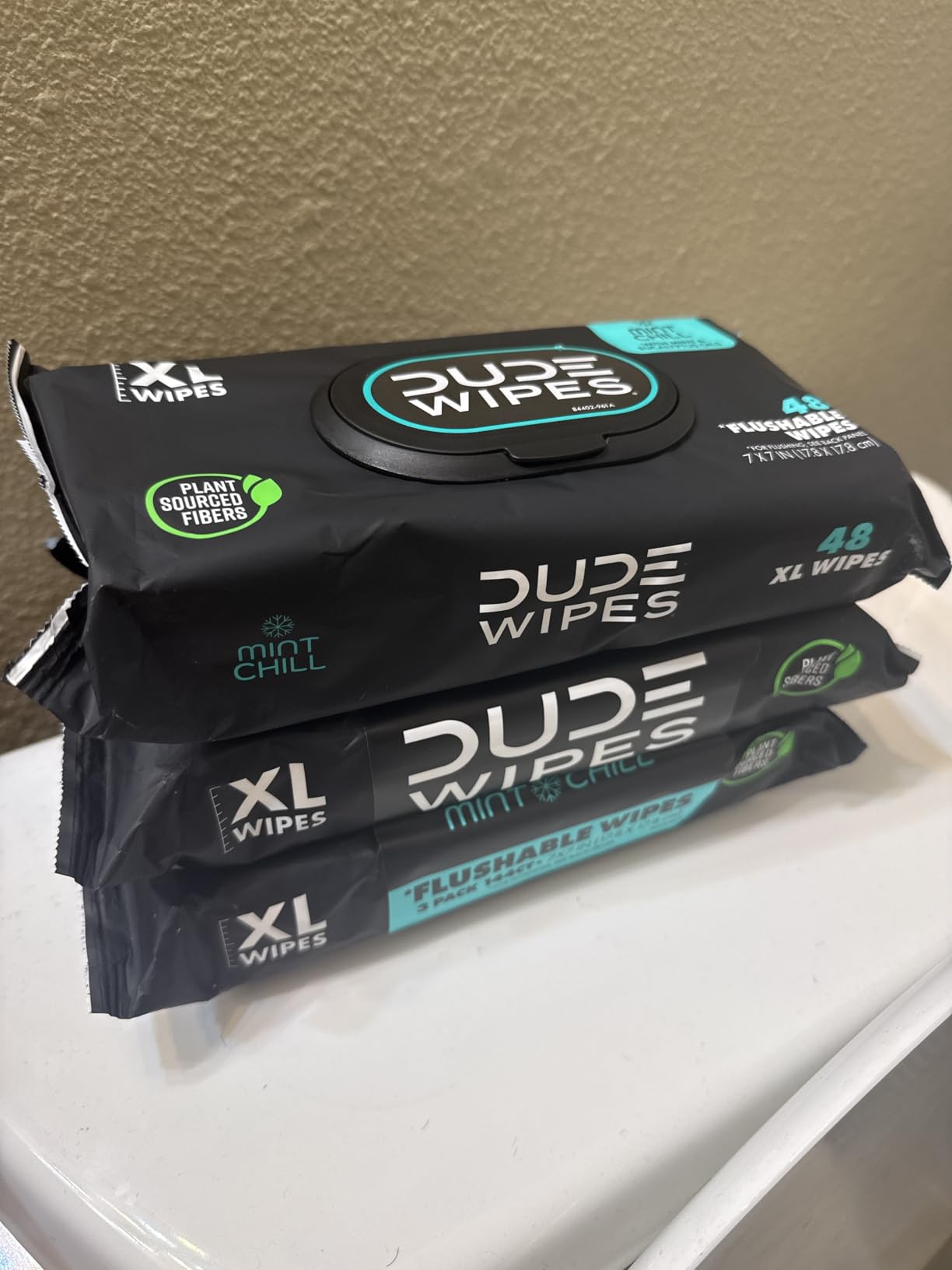DUDE Wipes - Flushable Wipes Stocking Stuffers - 1 Pack, 48 Count - Mint Chill - Vitamin-E, Aloe, Eucalyptus & Tea Tree Oils - Septic and Sewer Safe - Customer Photo 2