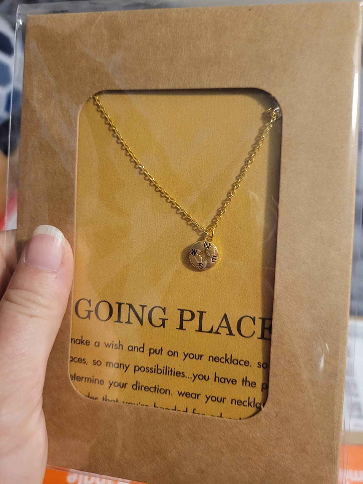 Zealmer Dainty 18K Gold Plated Compass World Map Pendant Necklace Graduation Gift for Friends - Customer Photo 2