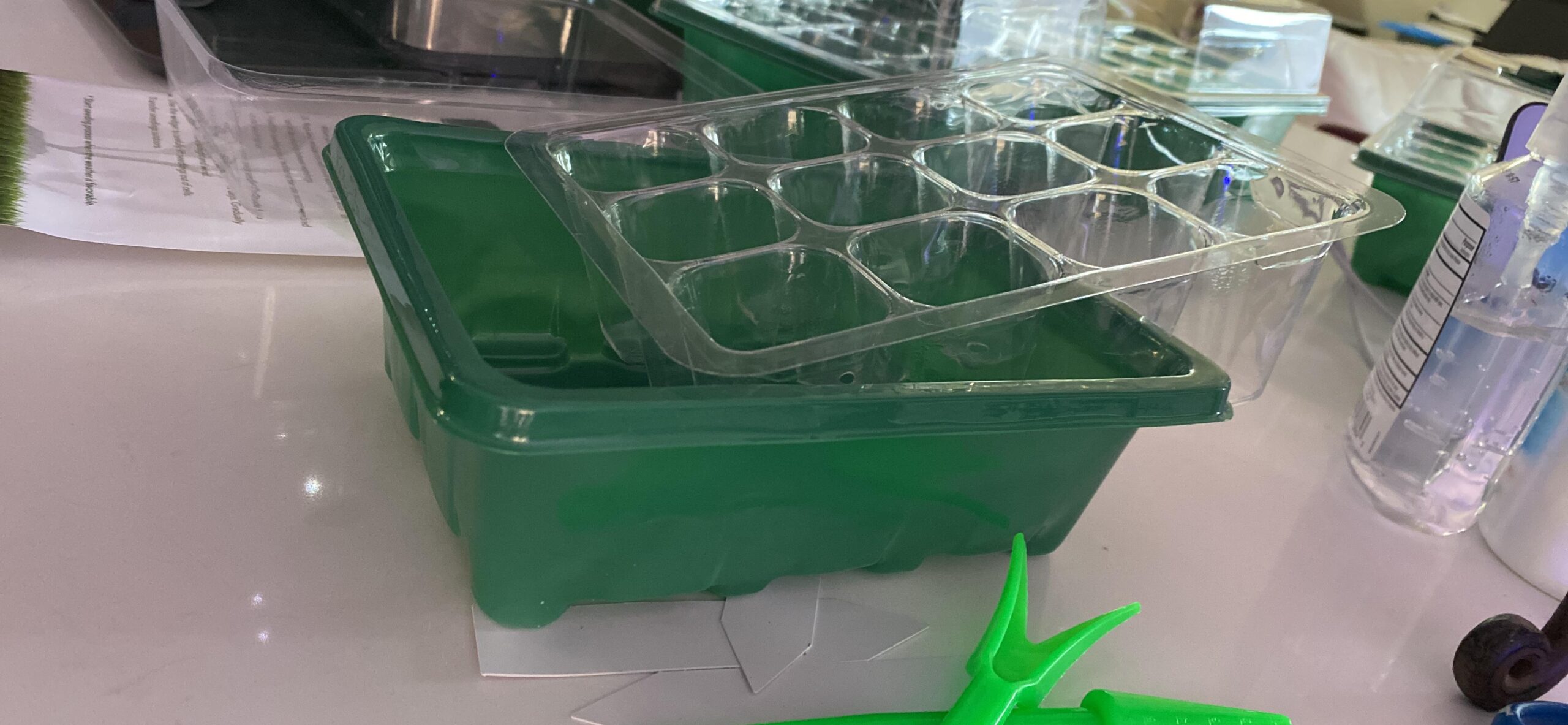 Seed Starter Kit (10 Pack) 12 Cell (120 Total) Seedling Plant Germination Tray for Gardening, Set with: Garden Dome Lids, Base Seed Trays for Soil, Planting Hand Tools, Dibber, Widger, & Plant Tags - Customer Photo 3