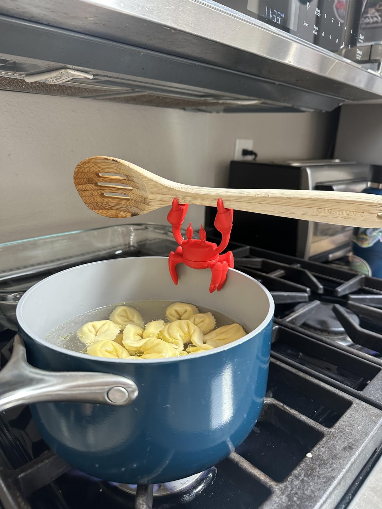 OTOTO Red the Crab Silicone Utensil Rest - Kitchen Gifts, Silicone Spoon Rest for Stove Top - Heat-Resistant Kitchen and Grill Utensil Holder - Non-Slip Spoon Holder Stove Organizer, Steam Releaser - Customer Photo 2