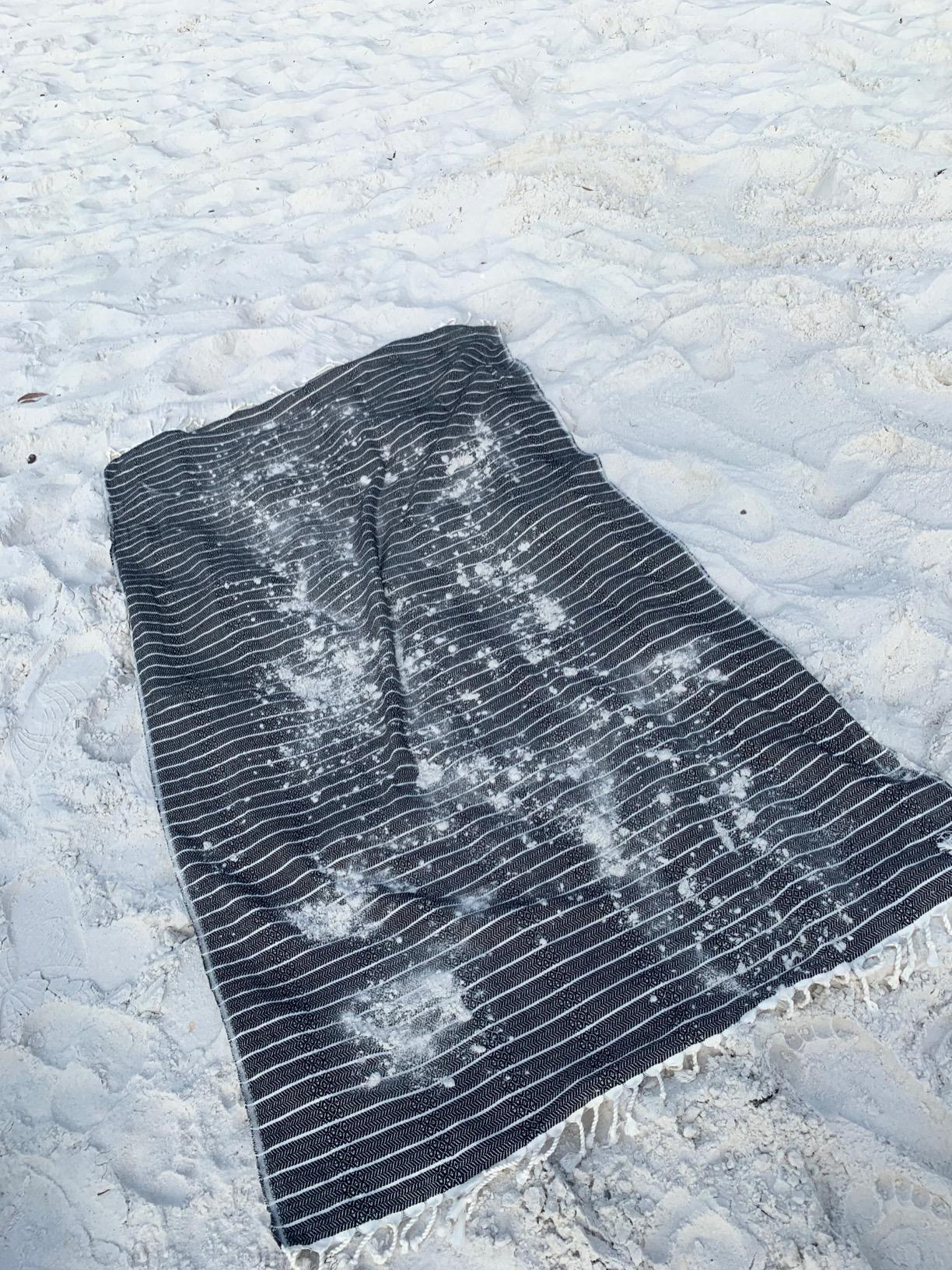 Sand Cloud Turkish Beach Towel - Sand Proof - 100% Certified Organic Turkish Towel - Quick Dry Towel for Beach, Picnic, Blanket or Bath Towel - As Seen on Shark Tank - Gocek (Black) - Customer Photo 1