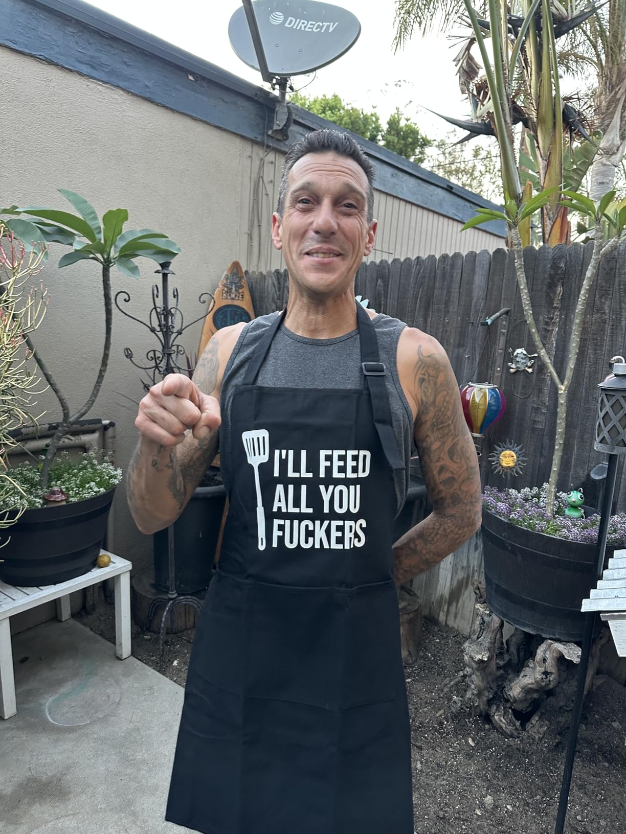 Miracu Funny Cooking Aprons for Men Women, Funny Dad Gifts for Mens Father, Mom - Fathers Christmas, Birthday Gifts for Dad Step Brother Boyfriend Husband, Cool BBQ Grilling Kitchen Chef Apron - Customer Photo 1