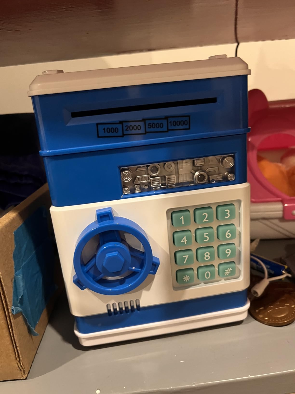 Refasy Piggy Bank Cash Coin Can ATM Bank Electronic Coin Money Bank for Kids Age 3-12, Money Savings Box Mini ATM Coin Bank Toys Gifts for 3 4 5 6 7 8 9 10 11 12 Year Old Boys Girls - Customer Photo 1