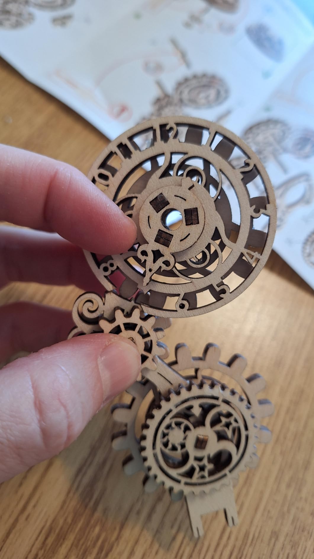 Ugears Steampunk Clock 3D Wooden Puzzle - Mechanical Wooden Clock - Adult Model Kits for Christmas and New Year - Magnificent Home Decoration - Customer Photo 4