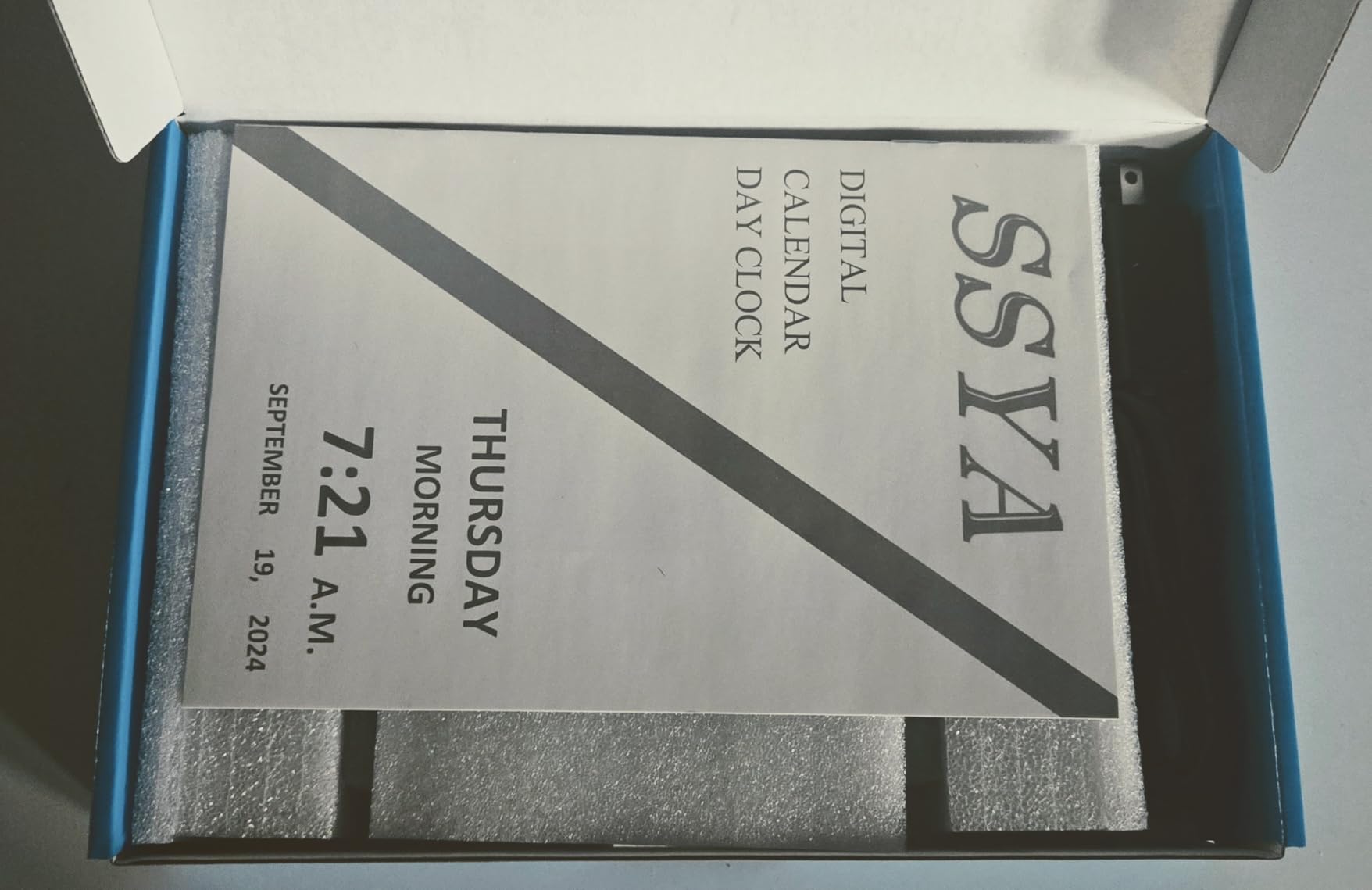 SSYA Digital Calendar Alarm Clock - Dementia Clocks for Seniors, Non-Abbreviated Memory Loss Clock with Date and Time for Elderly (White) - Customer Photo 2