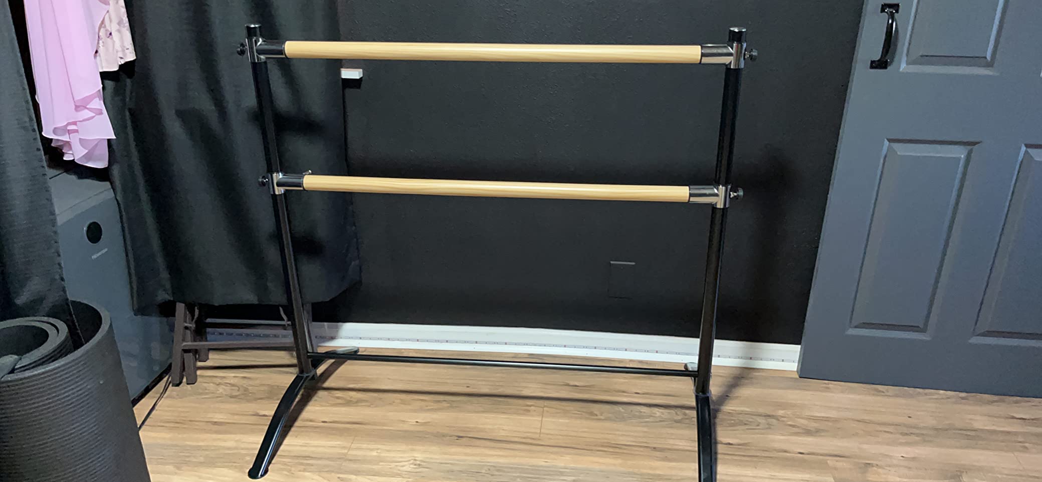 Ballet Barre Portable for Home or Studio, Height Adjustable Bar for Stretch, Pilates, Dance or Active Workouts, Single or Double Bar, Kids and Adults - Customer Photo 2