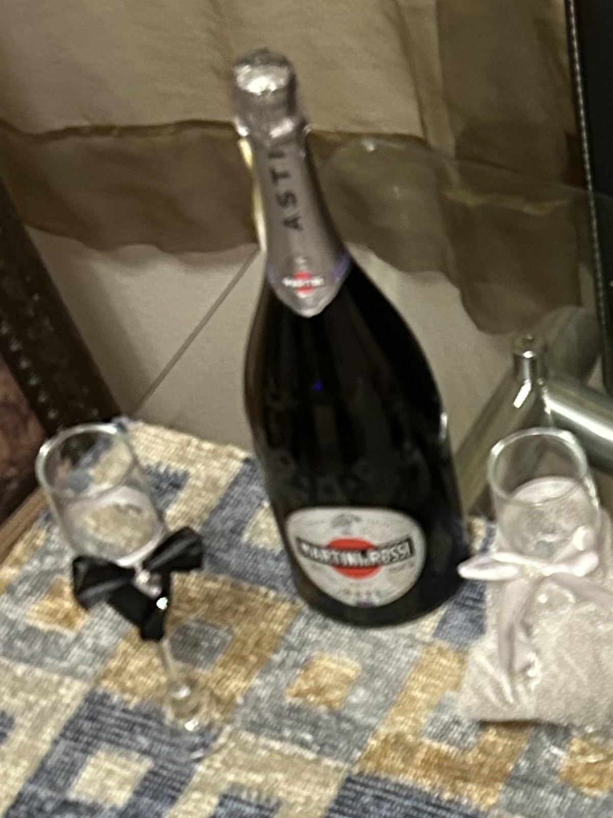 Sparkle and Bash Wedding Glasses for Bride & Groom - 2-Pc 8.75 In Flutes, Black & White, Modern - Champagne Toasting Flutes for Wedding Gifts for Newlyweds, Bridal Shower & Decor - Customer Photo 1