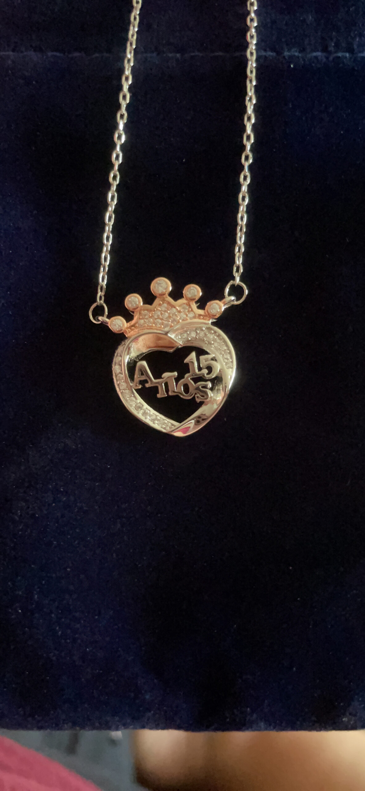 FEELMEM 15th Birthday Gift for Crown 15 Anos Quinceanera Necklace Quince Jewelry Sweet 15 Jewelry Fifteenth Gift - Customer Photo 1