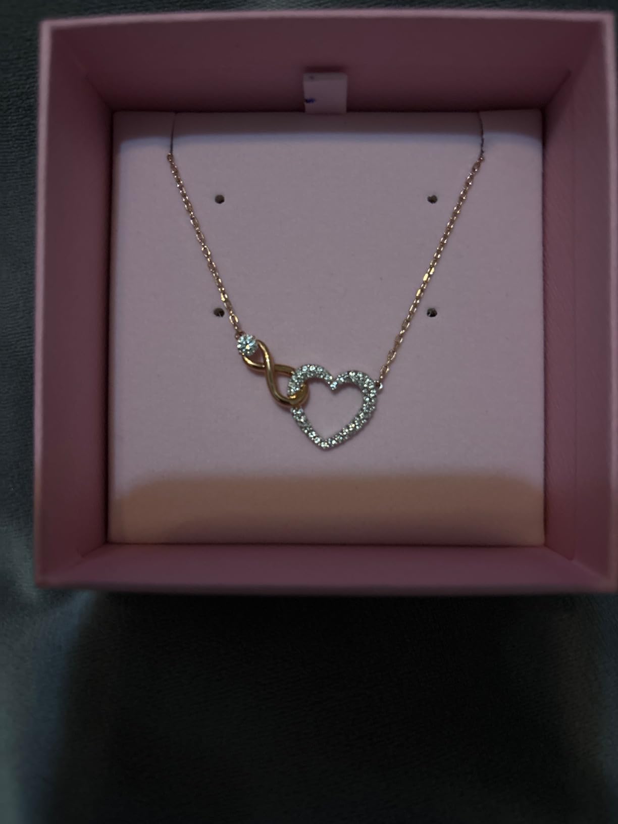 Swarovski Infinity Heart Jewelry Collection, Necklaces and Bracelets, Rose Gold & Rhodium Tone Finish, Clear Crystals - Customer Photo 2