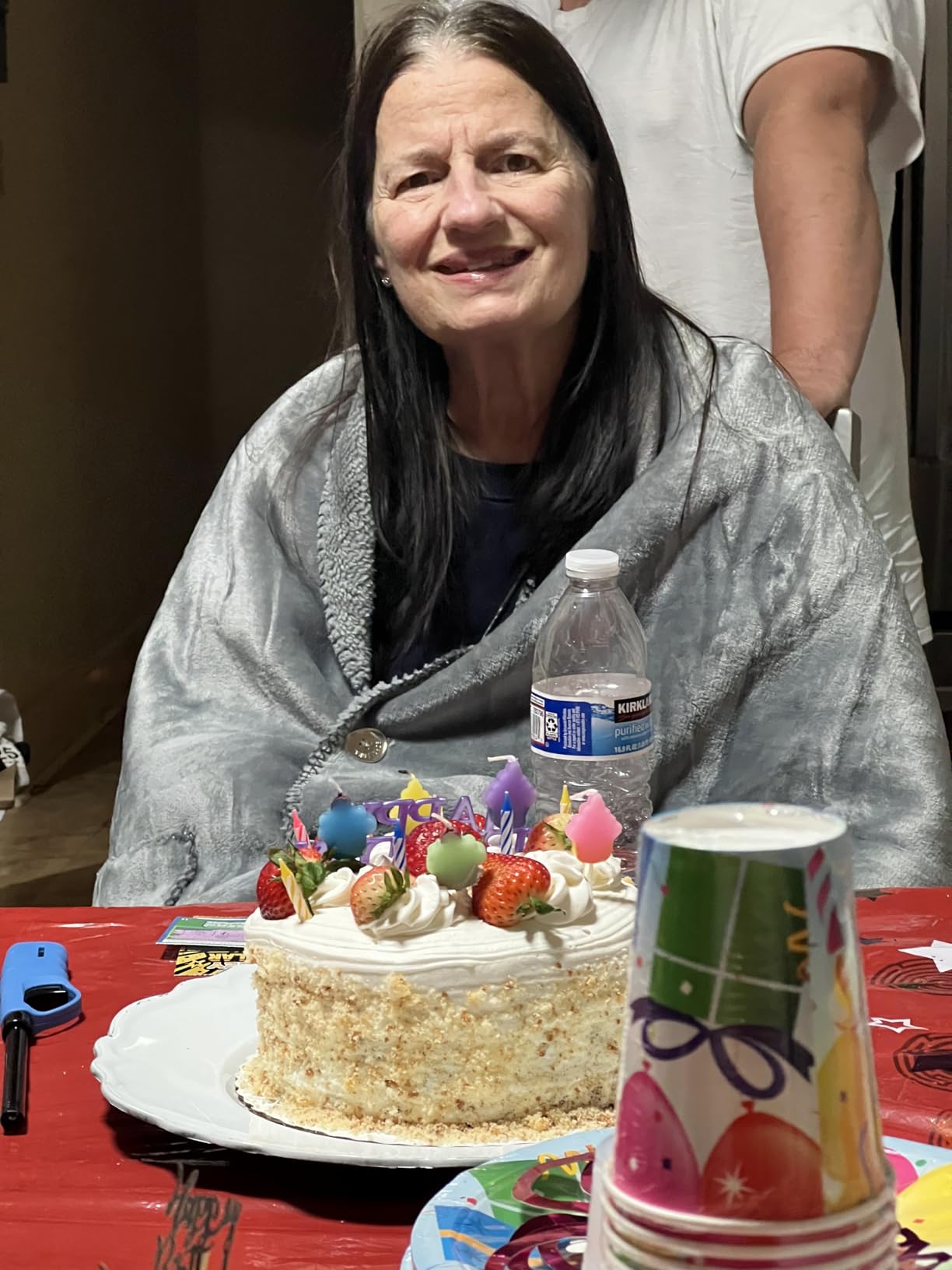 Premium Double Layer Poncho Blanket -No Sleeves Easy On Easy Off- Drape and Go- Top Christmas Gifts for Grandma, Gift for Mom and Elderly Women (Silver Grey) - Customer Photo 2