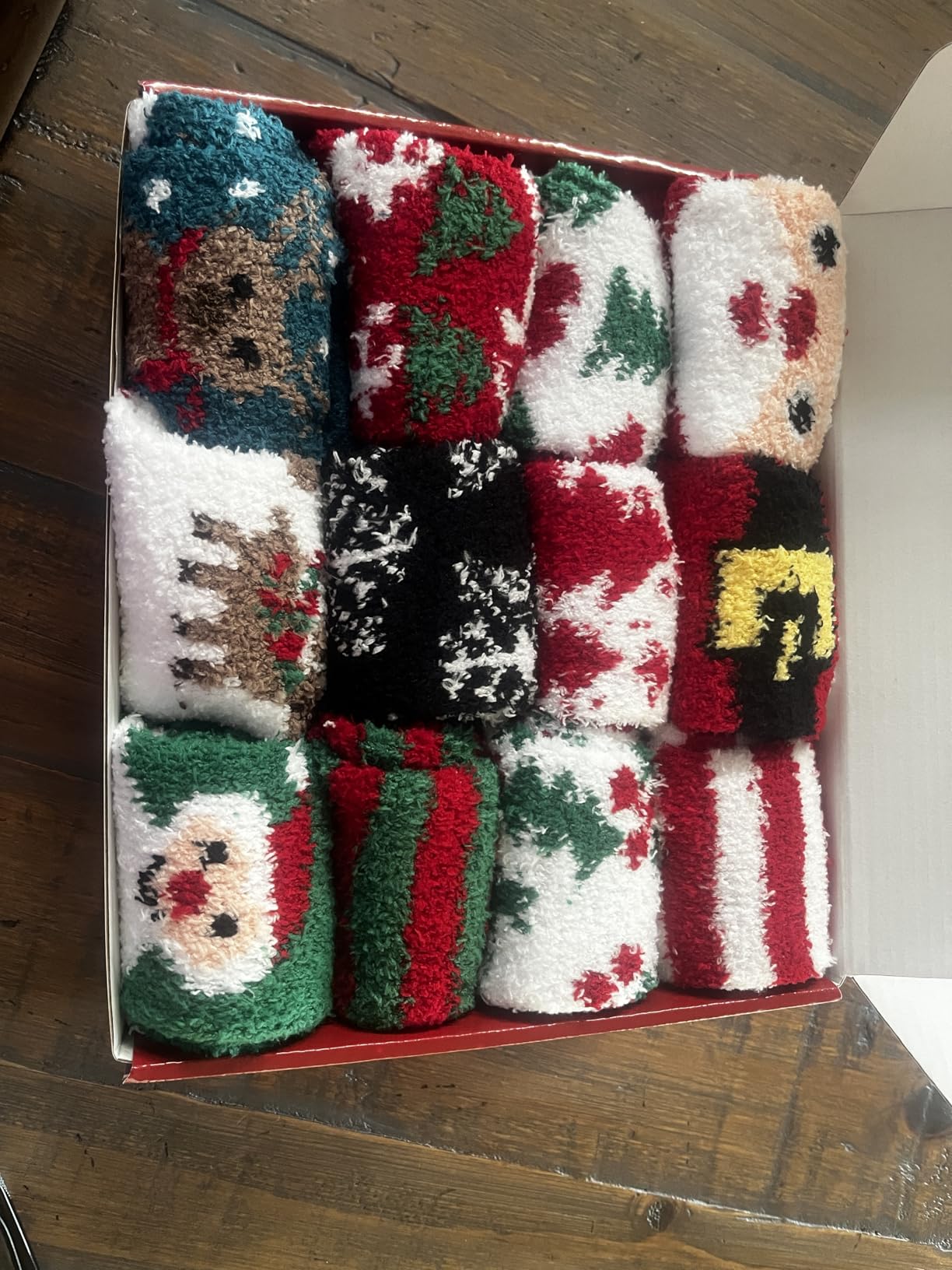 Gellwhu Christmas Fuzzy Socks for Women Girls Gifts Cute Fun Cozy Fluffy Winter Warm Slipper Xmas Holiday Socks - Customer Photo 2