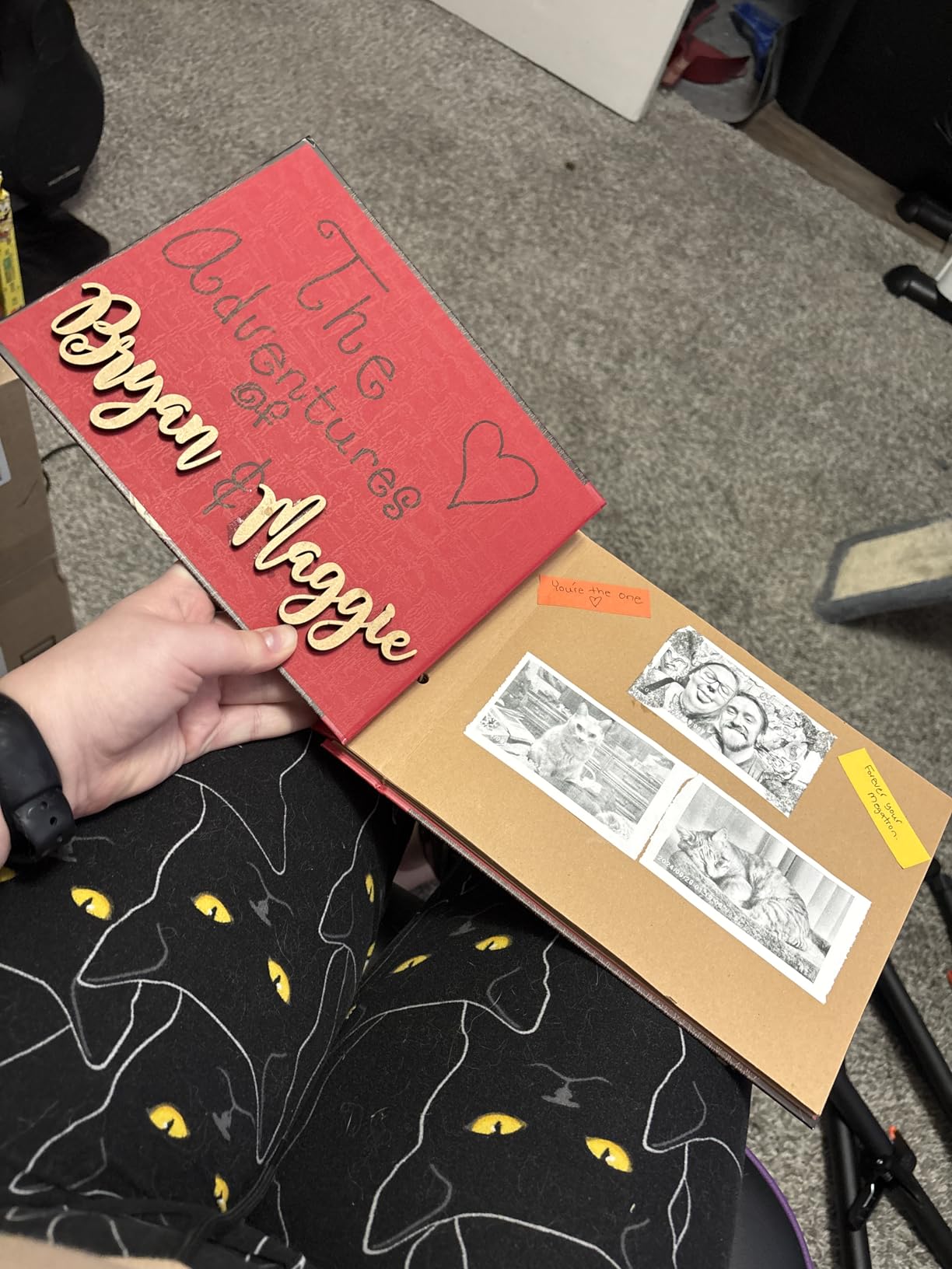 Scrapbook Photo Album,Our Adventure Book, Embossed Words Hard Cover Movie Up Travel Scrapbook for Anniversary, Wedding, Travelling, Baby Shower, etc (Adventure Book) - Customer Photo 1