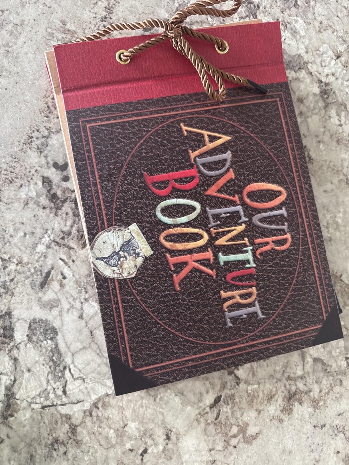 Scrapbook Photo Album,Our Adventure Book, Embossed Words Hard Cover Movie Up Travel Scrapbook for Anniversary, Wedding, Travelling, Baby Shower, etc (Adventure Book) - Customer Photo 3