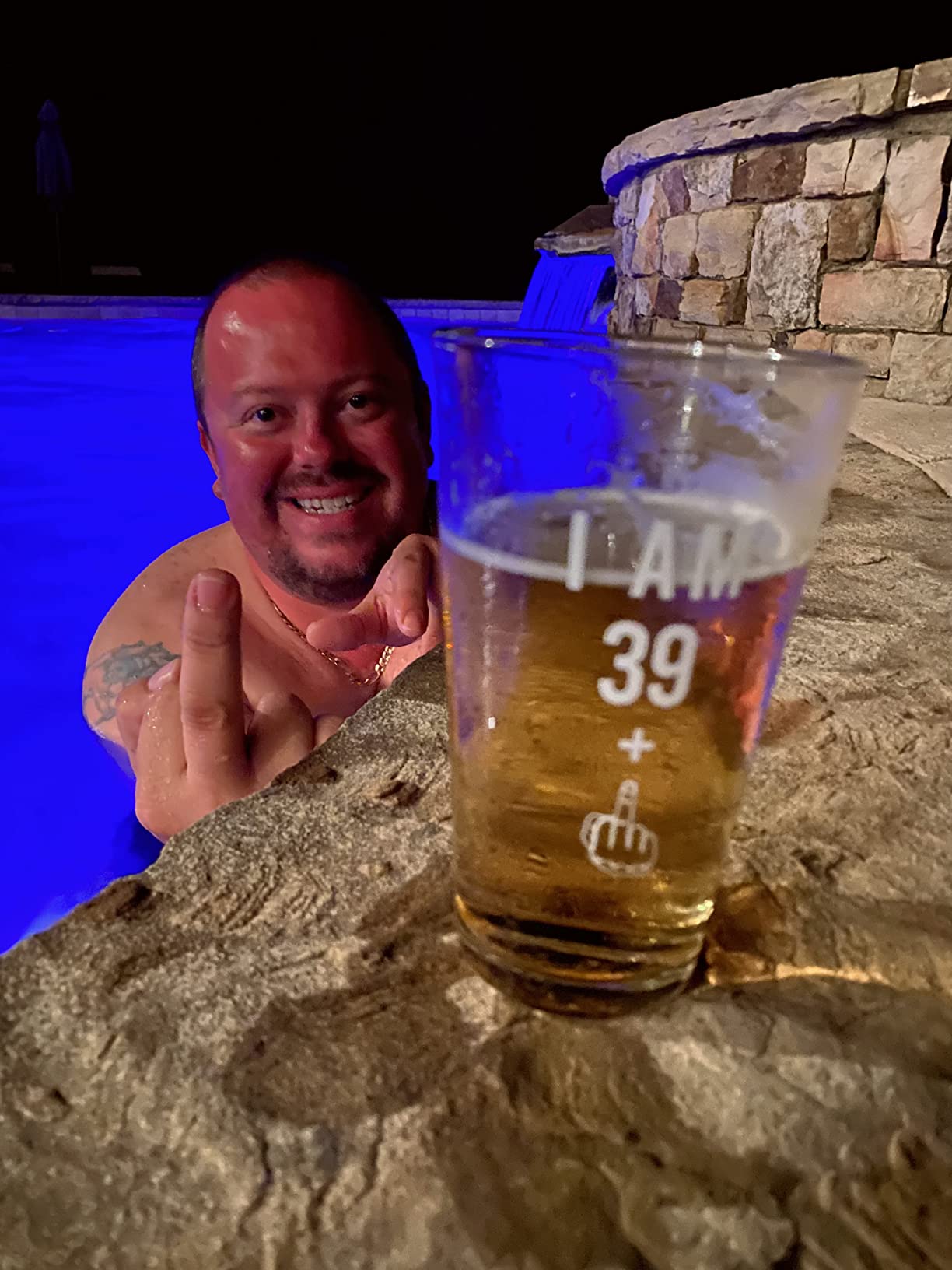 39 + One Middle Finger 40th Birthday Gifts for Men Women Beer Glass – Funny 40 Year Old Presents - 16 oz Pint Glasses Party Decorations Supplies - Craft Beers Gift Ideas for Dad Mom Husband Wife 40 th Customer Review 39 + One Middle Finger 40th Birthday Gifts for Men Women Beer Glass – Funny 40 Year Old Presents - 16 oz Pint Glasses Party Decorations Supplies - Craft Beers Gift Ideas for Dad Mom Husband Wife 40 th - Customer Photo 1