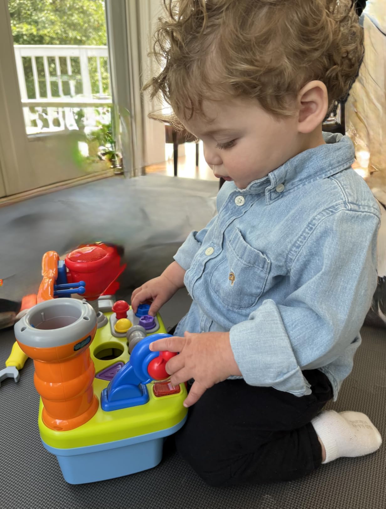 Toys for 1 Year Old Boy, Musical Toddler Tool Bench, Montessori Educational Toys with Sound Lights Effect, Shape Sorter, One Year Old Boy Birthday Gift, Engineer Pretend Play Workbench - Customer Photo 2