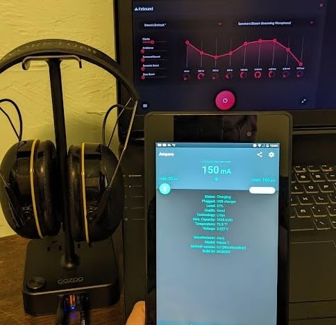 RGB Headphone Stand with USB Charger COZOO Desktop Gaming Headset Holder Hanger with 3 USB Charger and 2 Outlets - Great for Gaming, DJ, Wireless Earphone Display,Gamer PC Accessories Boyfriend Gifts - Customer Photo 2