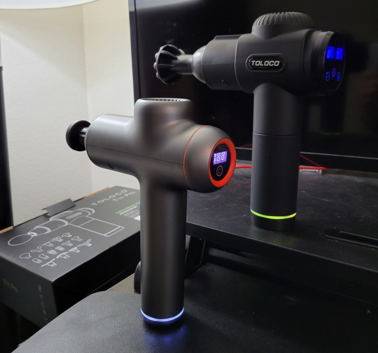 TOLOCO Massage Gun, Deep Tissue Back Massage for Athletes for Pain Relief, Percussion Massager with 10 Massages Heads & Silent Brushless Motor, Christmas Gifts for Women, Men, Black - Customer Photo 2