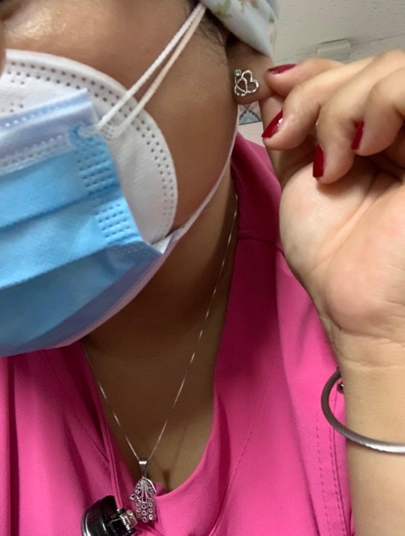 AOBOCO Nurse Earrings 925 Sterling Silver Stethoscope Studs Earrings Simulated 12 Months Birthstone Crystal from Austria, Graduation Jewelry Gifts for Nurse Doctor RN Medical Student - Customer Photo 1